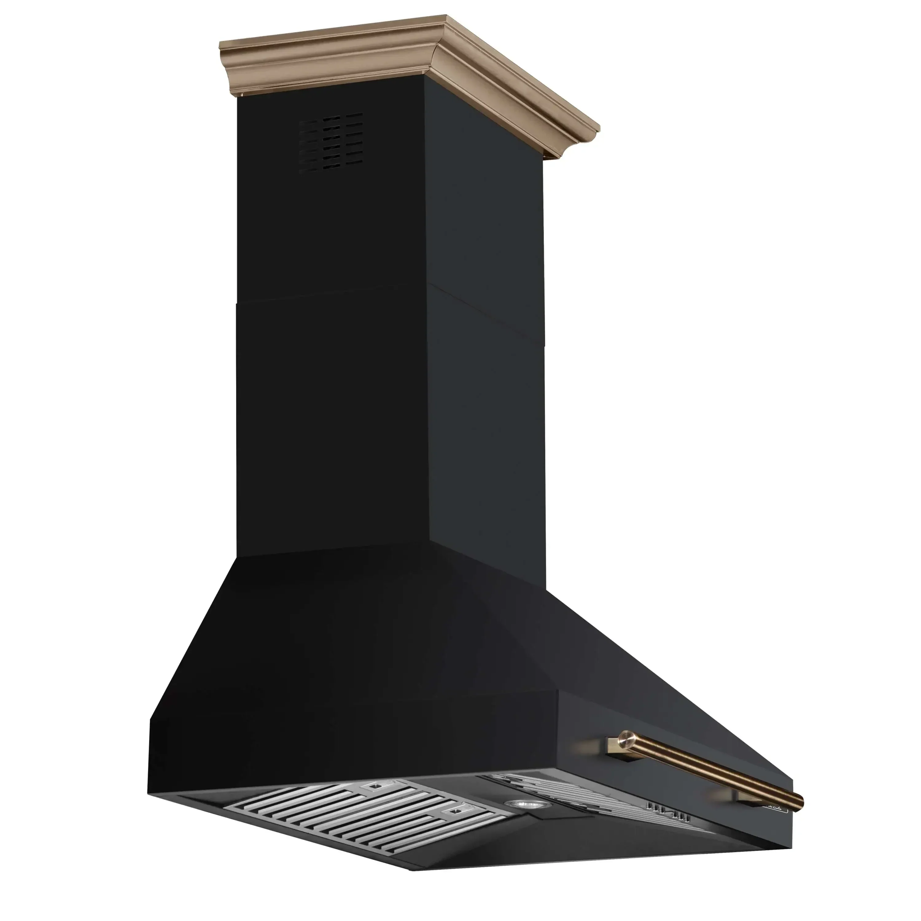 Forno 4-Piece Appliance Package - 30-Inch Espresso Induction Range , Wall Mount Range Hood, 36-Inch French Door Refrigerator, and Dishwasher in Black with Antique Brass Handle - Image 11