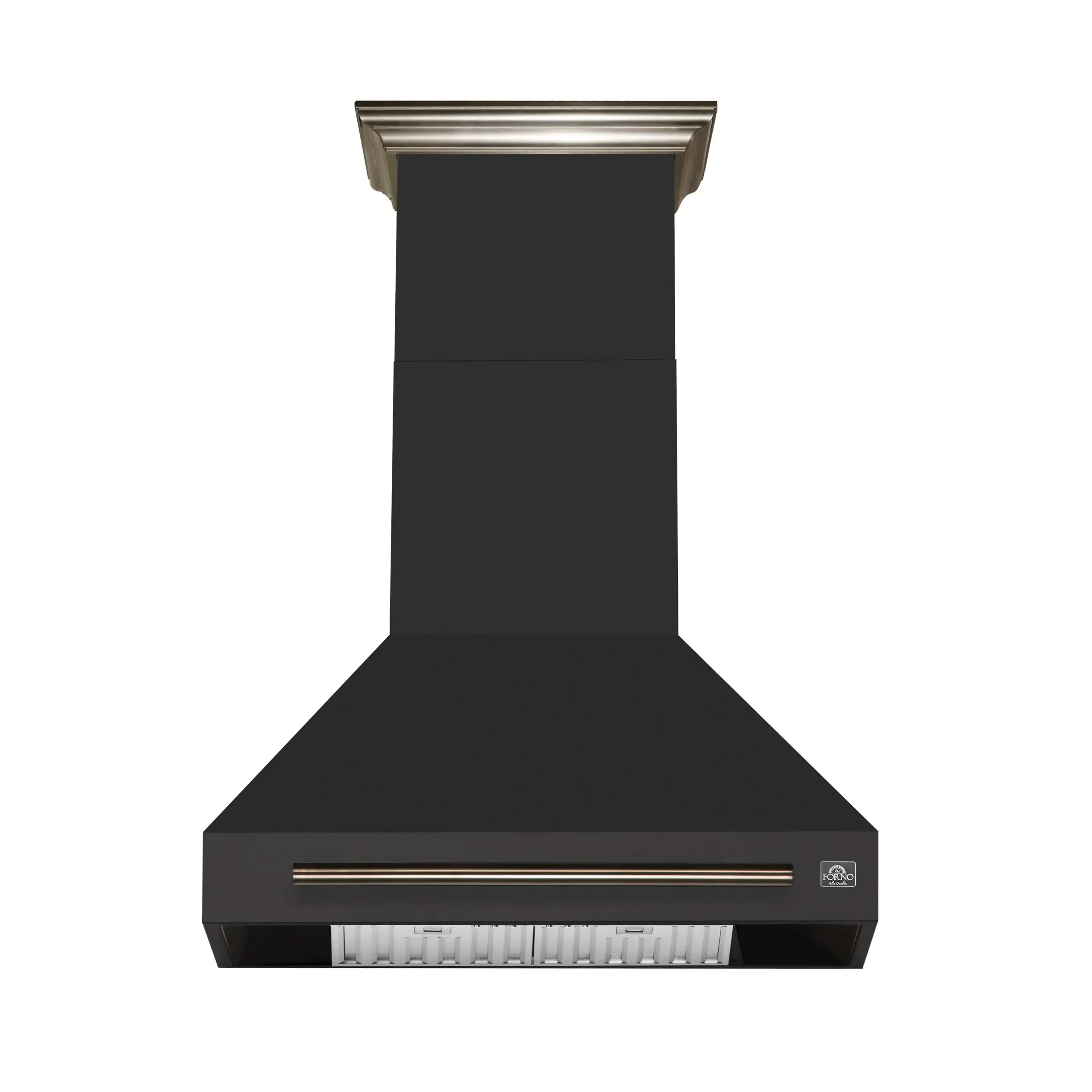 Forno 4-Piece Appliance Package - 30-Inch Espresso Induction Range , Wall Mount Range Hood, 36-Inch French Door Refrigerator, and Dishwasher in Black with Antique Brass Handle - Image 9