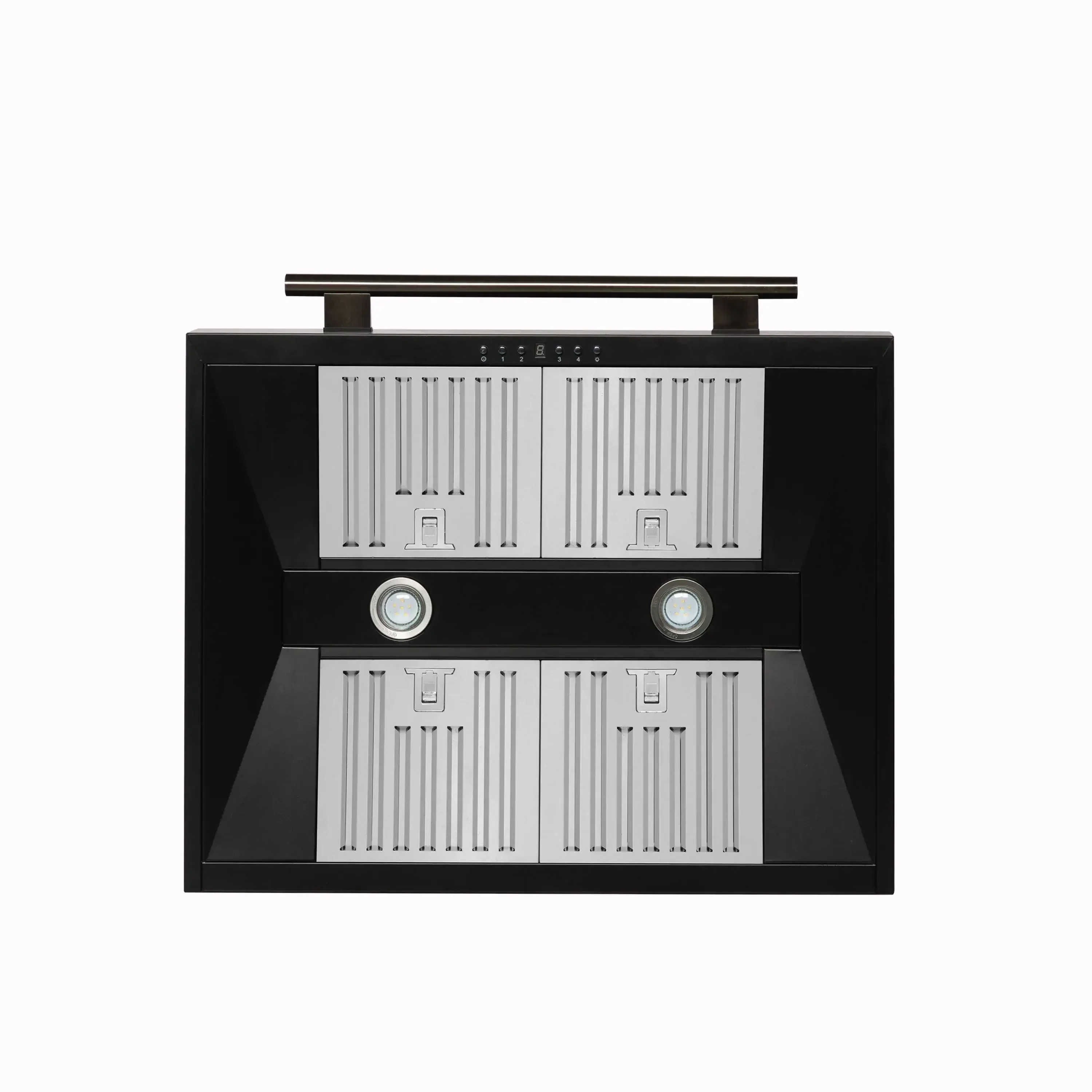 Forno 4-Piece Appliance Package - 30-Inch Espresso Induction Range , Wall Mount Range Hood, 60-Inch Built-In Convertible Refrigerator, and Dishwasher in Black with Antique Brass Handle - Image 13