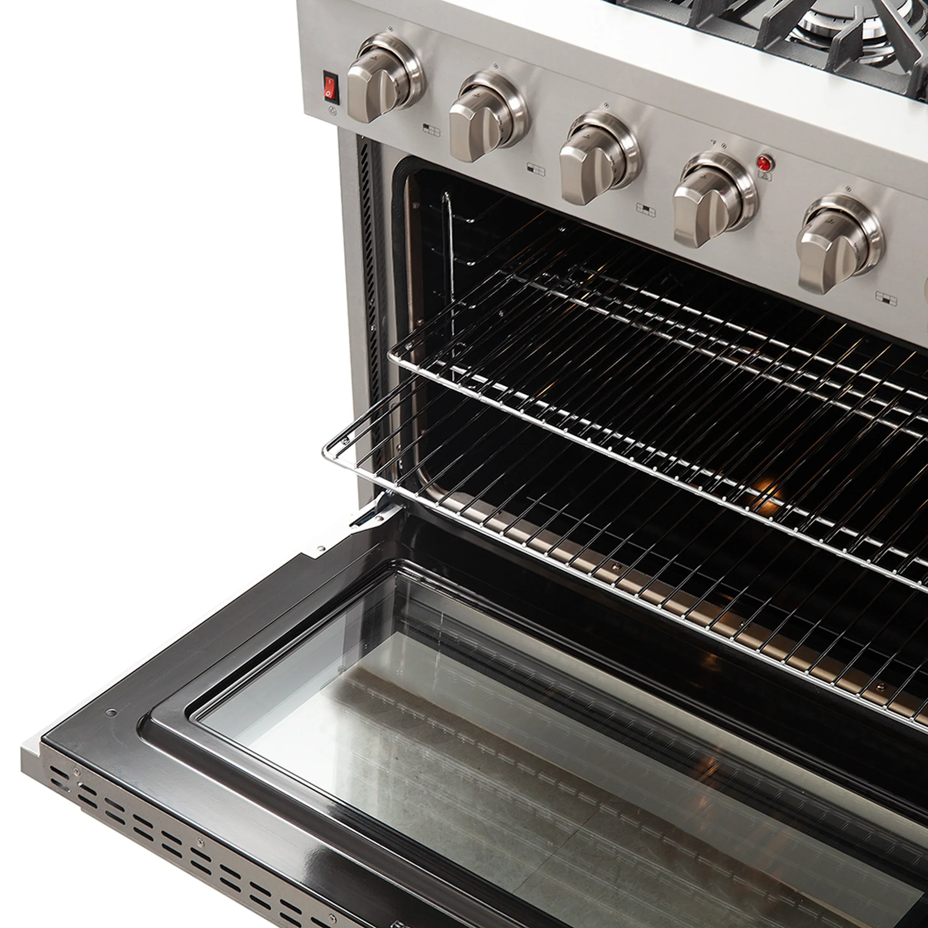 Forno 4-Piece Appliance Package - 36-Inch Gas Range, Wall Mount Range Hood, 60-Inch Built-In Convertible Refrigerator, and Dishwasher in Stainless Steel - Image 9