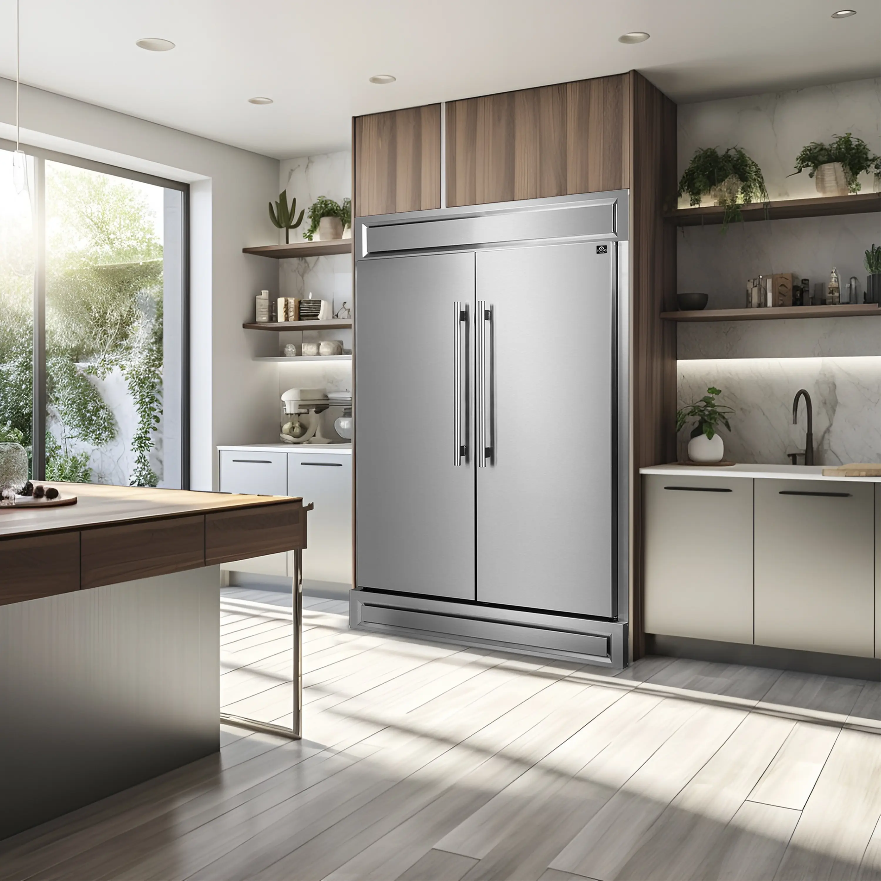 Forno 4-Piece Appliance Package - 48-Inch Dual Fuel Range, Wall Mount Range Hood, 60-Inch Built-In Convertible Refrigerator, and Dishwasher in Stainless Steel - Image 32