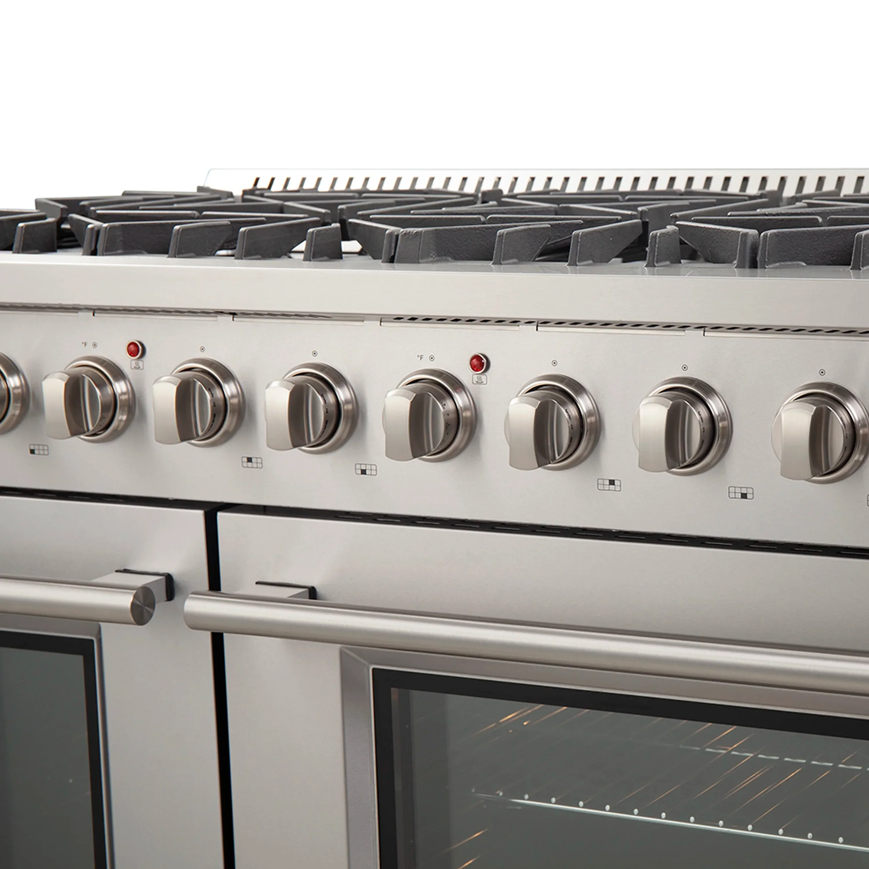 Forno 4-Piece Appliance Package - 48-Inch Gas Range, Wall Mount Range Hood, 36-Inch French Door Refrigerator, and Dishwasher in Stainless Steel - Image 11