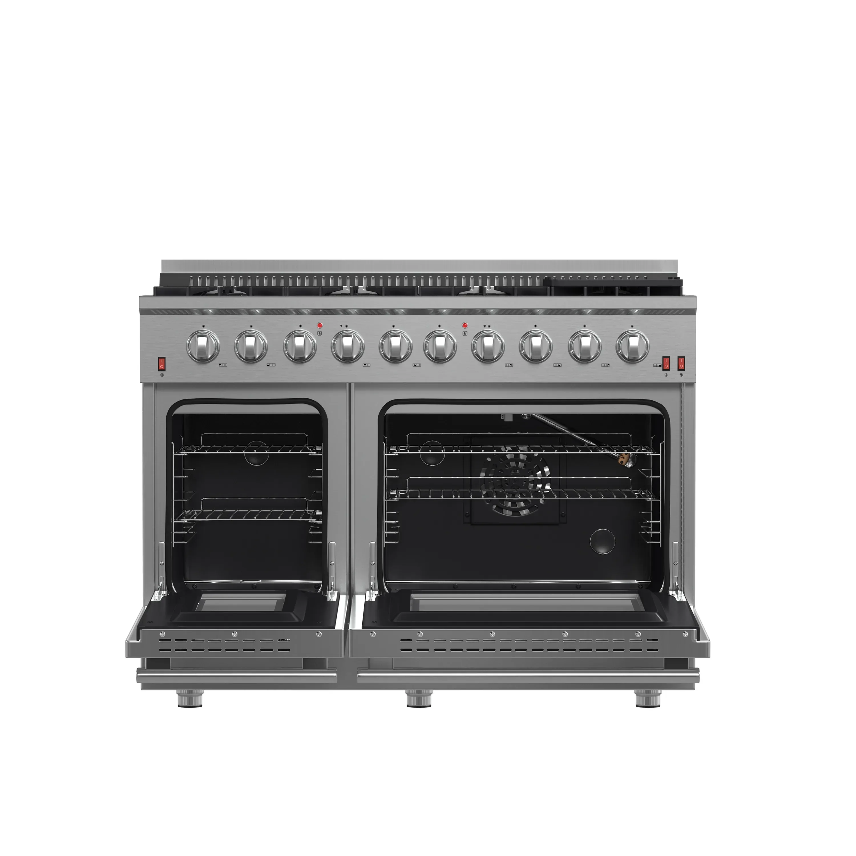 Forno 4-Piece Appliance Package - 48-Inch Gas Range, Wall Mount Range Hood, 60-Inch Built-In Convertible Refrigerator, and Dishwasher in Stainless Steel - Image 5