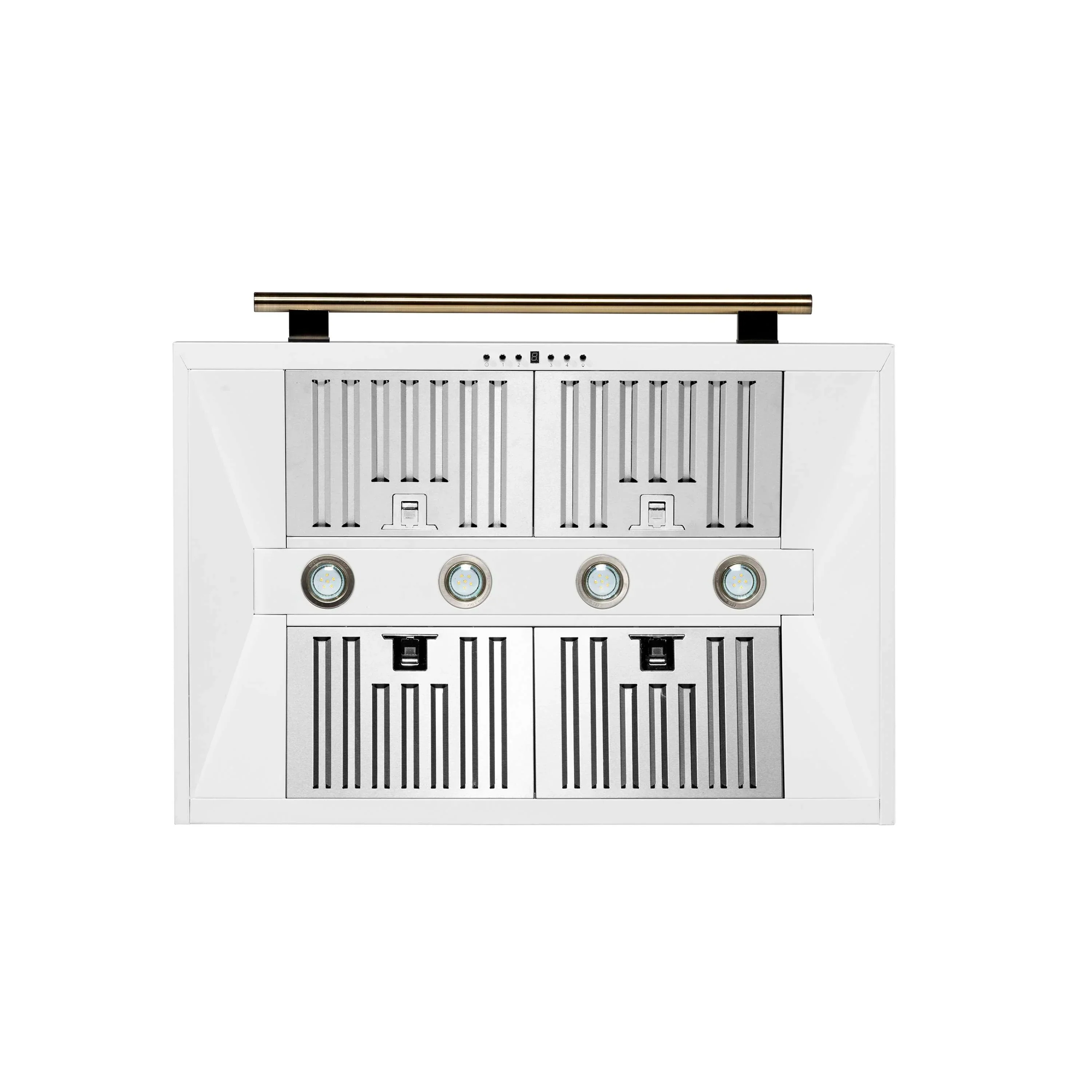 Forno 4-Piece Appliance Package - 36-Inch Gas Range, Wall Mount Range Hood, 60-Inch Built-In Convertible Refrigerator, and Dishwasher in White with Antique Brass Trim - Image 22