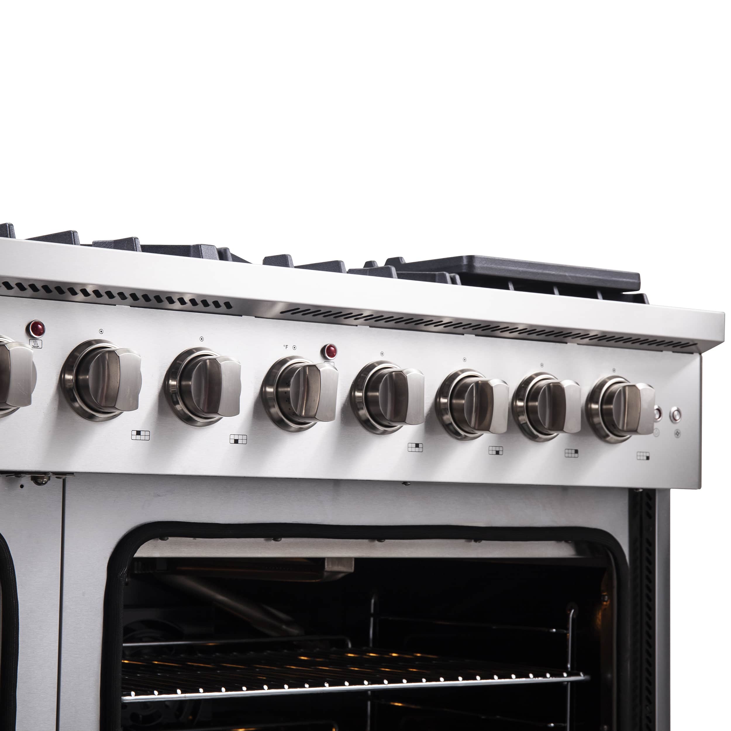 Forno 48-Inch Galiano Gas Range with 8 Gas Burners, 107,000 BTUs, & French Door Gas Oven in Stainless Steel (FFSGS6444-48) - Image 11