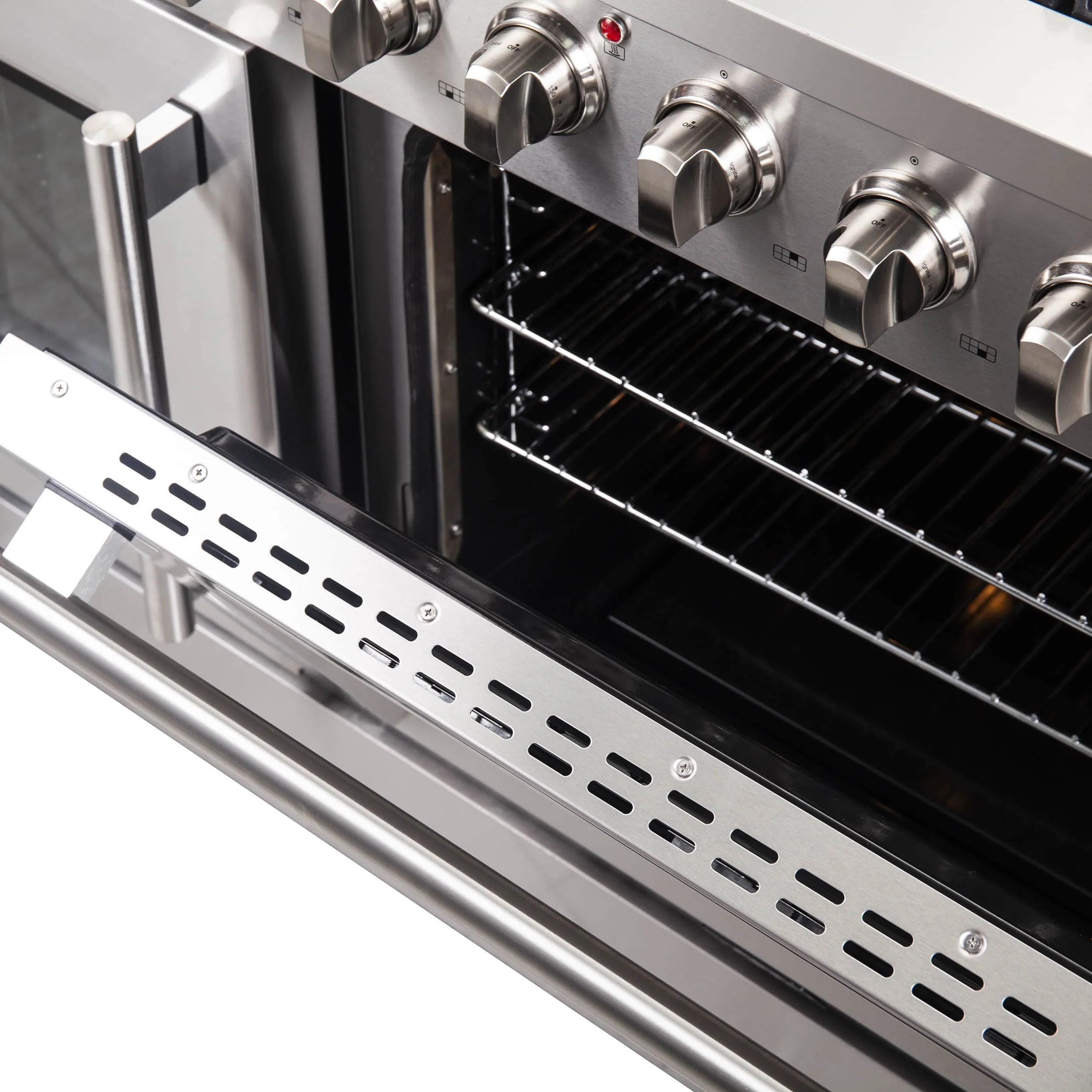 Forno 48-Inch Galiano Gas Range with 8 Gas Burners, 107,000 BTUs, & French Door Gas Oven in Stainless Steel (FFSGS6444-48) - Image 6