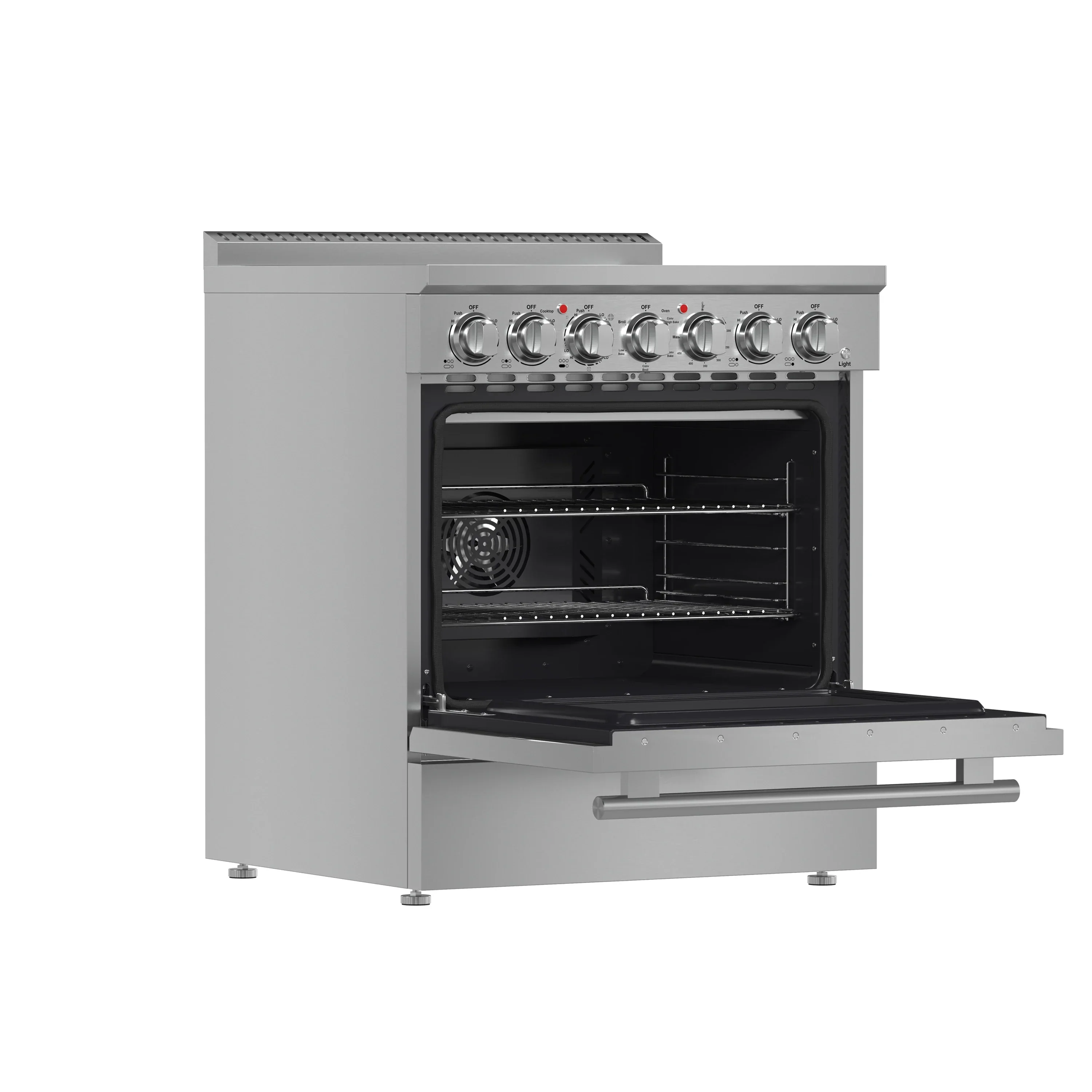 Forno 5-Piece Appliance Package - 30-Inch Electric Range, Wall Mount Range Hood, 36-Inch Refrigerator, Dishwasher, and 24-Inch Microwave Drawer in Stainless Steel - Image 6