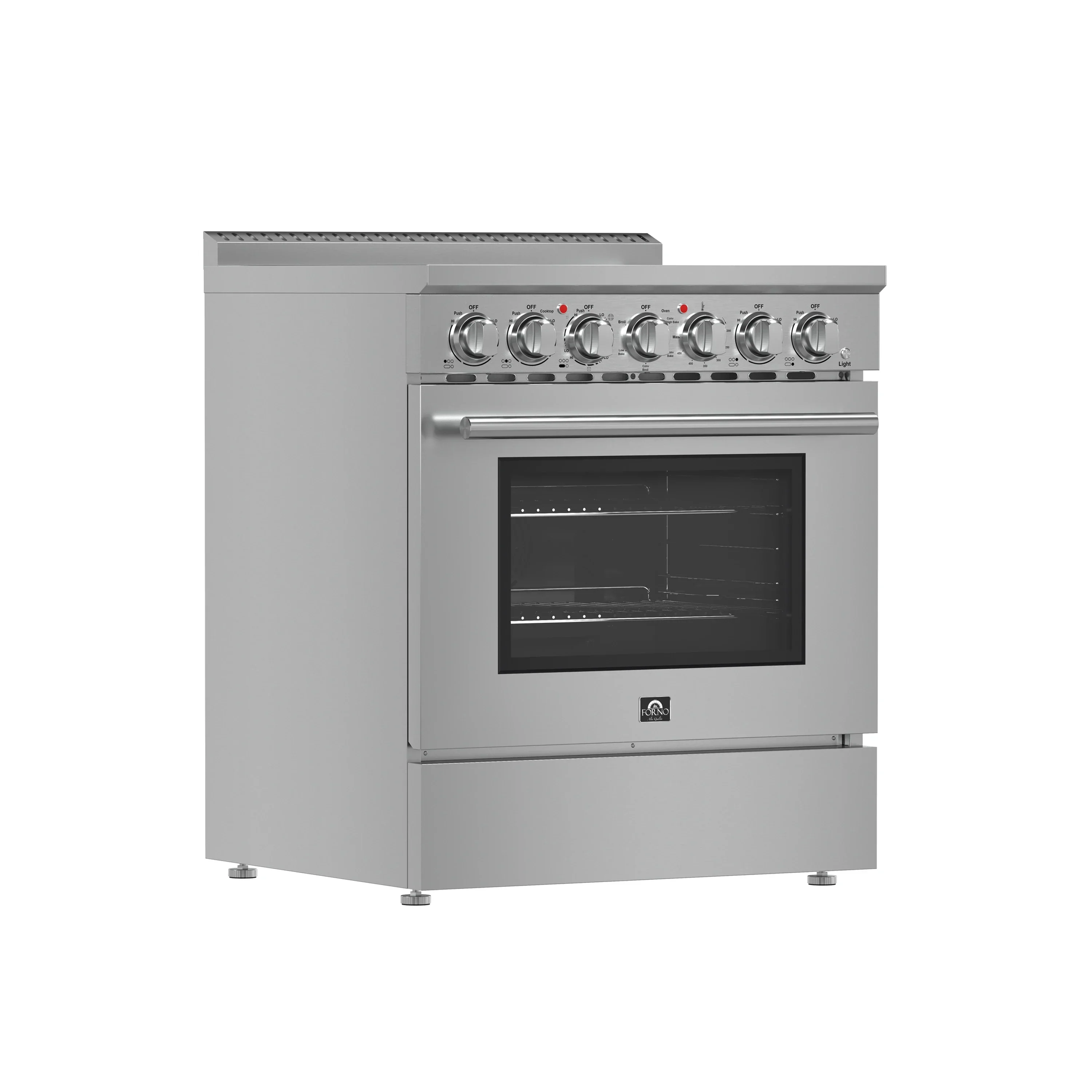 Forno 5-Piece Appliance Package - 30-Inch Electric Range, Wall Mount Range Hood, 60-Inch Refrigerator, Dishwasher, and 30-Inch Microwave Drawer in Stainless Steel - Image 4