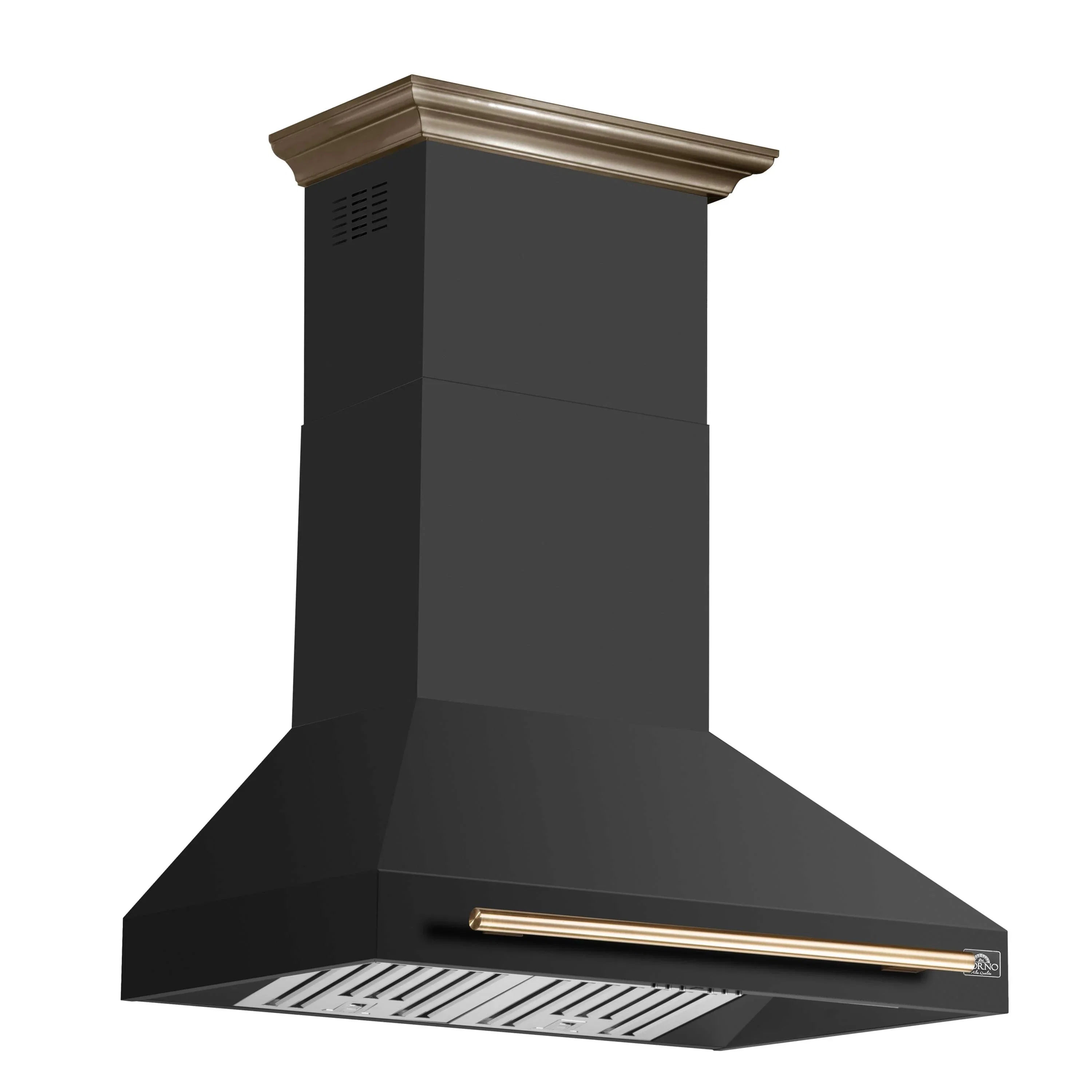 Forno 5-Piece Appliance Package - 36-Inch Dual Fuel Range, Wall Mount Range Hood, 60-Inch Refrigerator, Dishwasher, and 30-Inch Microwave Drawer in Black with Antique Brass Handle - Image 18