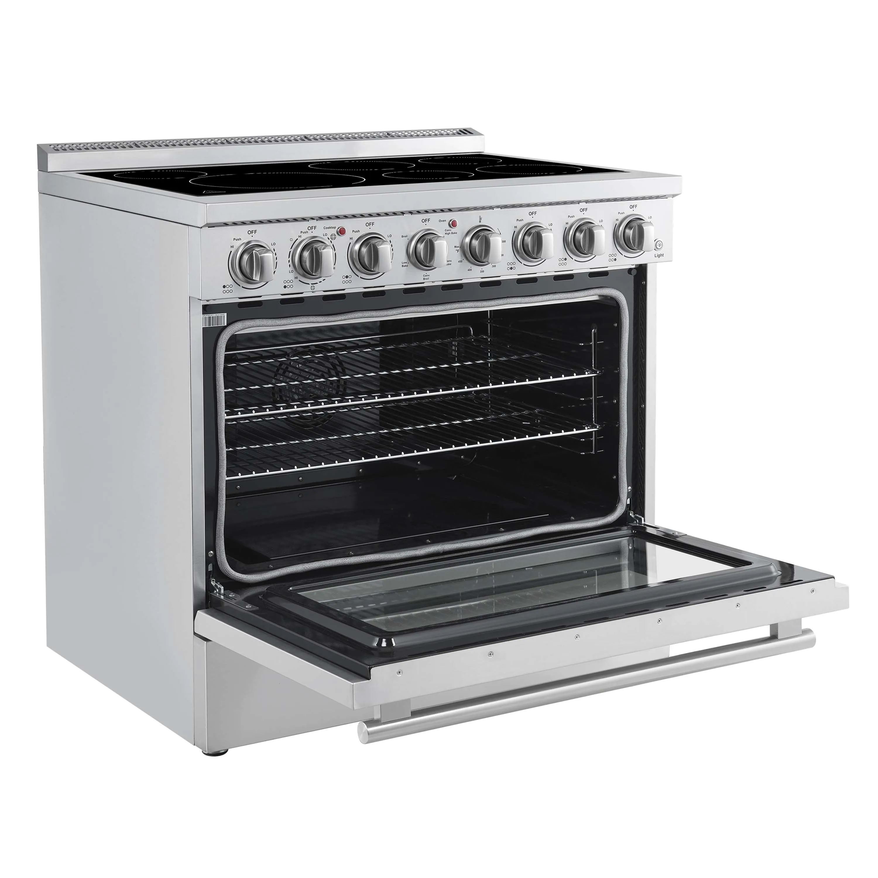 Forno 5-Piece Appliance Package - 36-Inch Electric Range, Wall Mount Range Hood, 60-Inch Refrigerator, Dishwasher, and 30-Inch Microwave Oven in Stainless Steel - Image 7