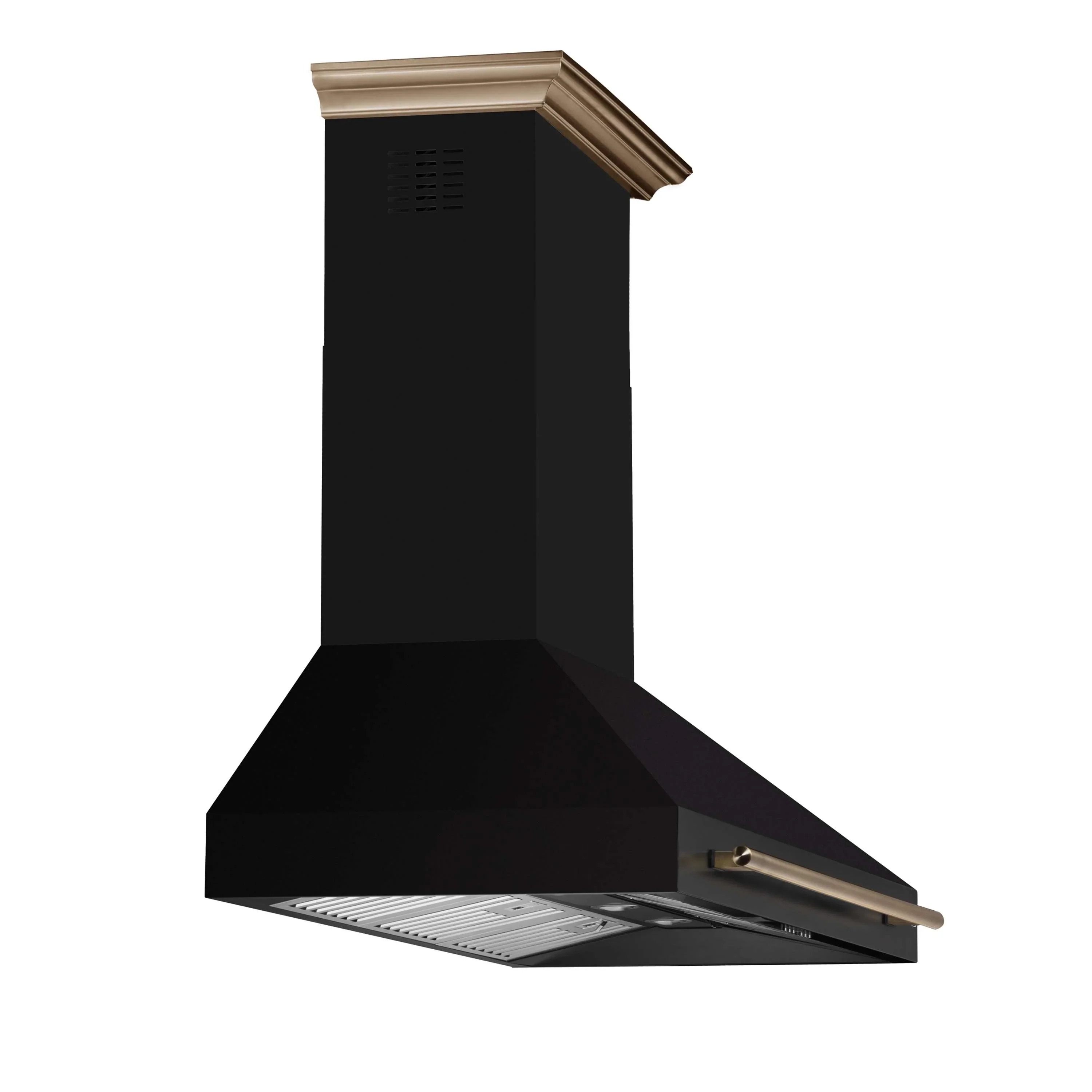 Forno 5-Piece Appliance Package - 48-Inch Dual Fuel Range, Wall Mount Range Hood, 36-Inch Refrigerator, Dishwasher, and 30-Inch Microwave Drawer in Black with Antique Brass Handle - Image 20