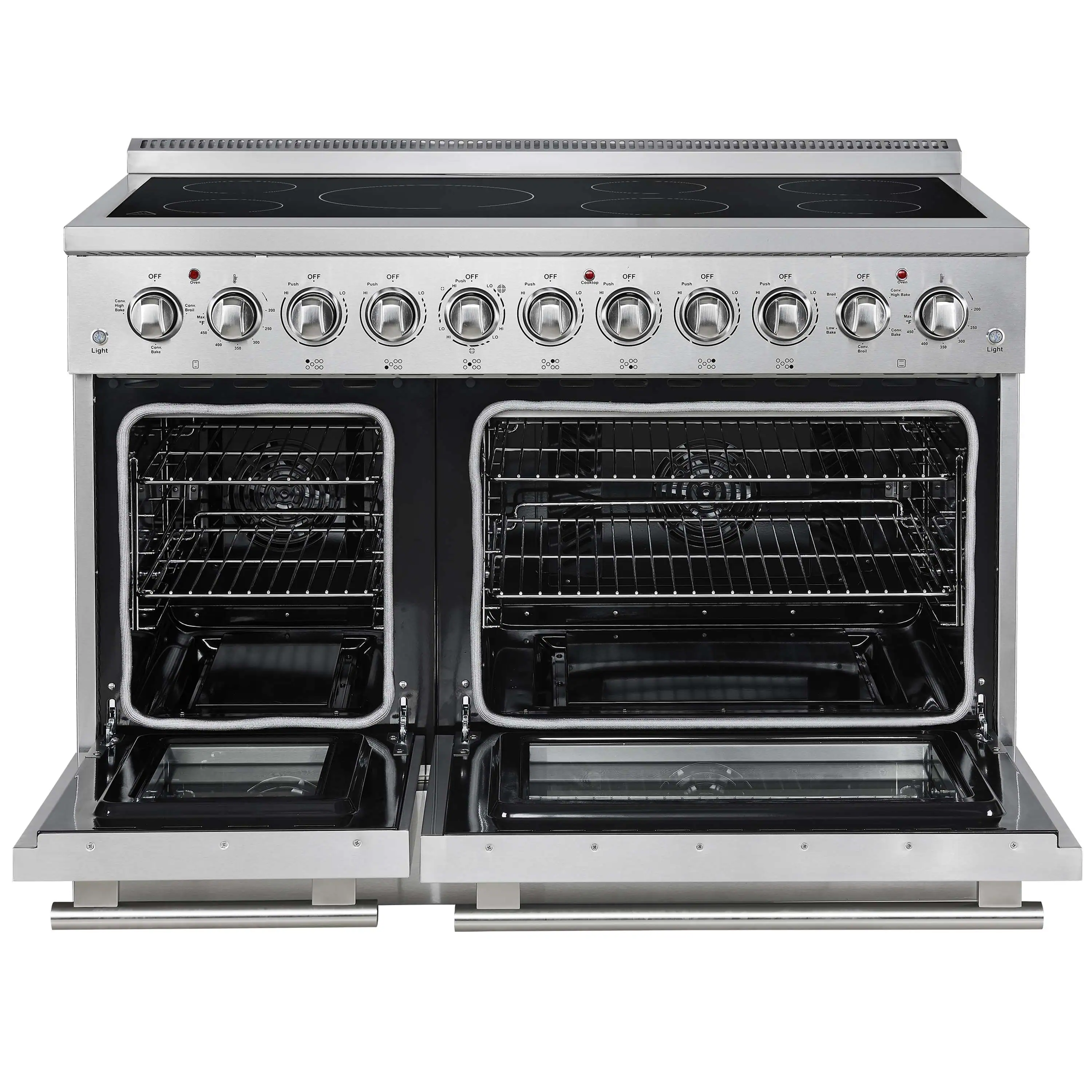 Forno 5-Piece Appliance Package - 48-Inch Electric Range, Wall Mount Range Hood, 60-Inch Refrigerator, Dishwasher, and 24-Inch Microwave Drawer in Stainless Steel - Image 5