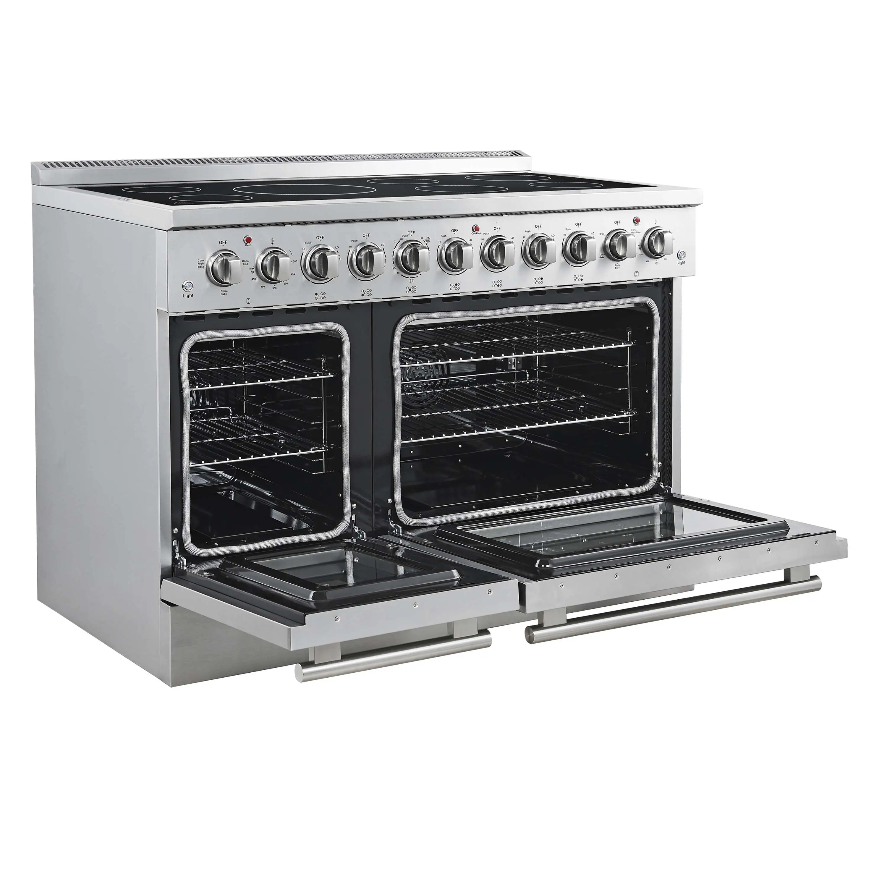 Forno 5-Piece Appliance Package - 48-Inch Electric Range, Wall Mount Range Hood, 60-Inch Refrigerator, Dishwasher, and 24-Inch Microwave Drawer in Stainless Steel - Image 6