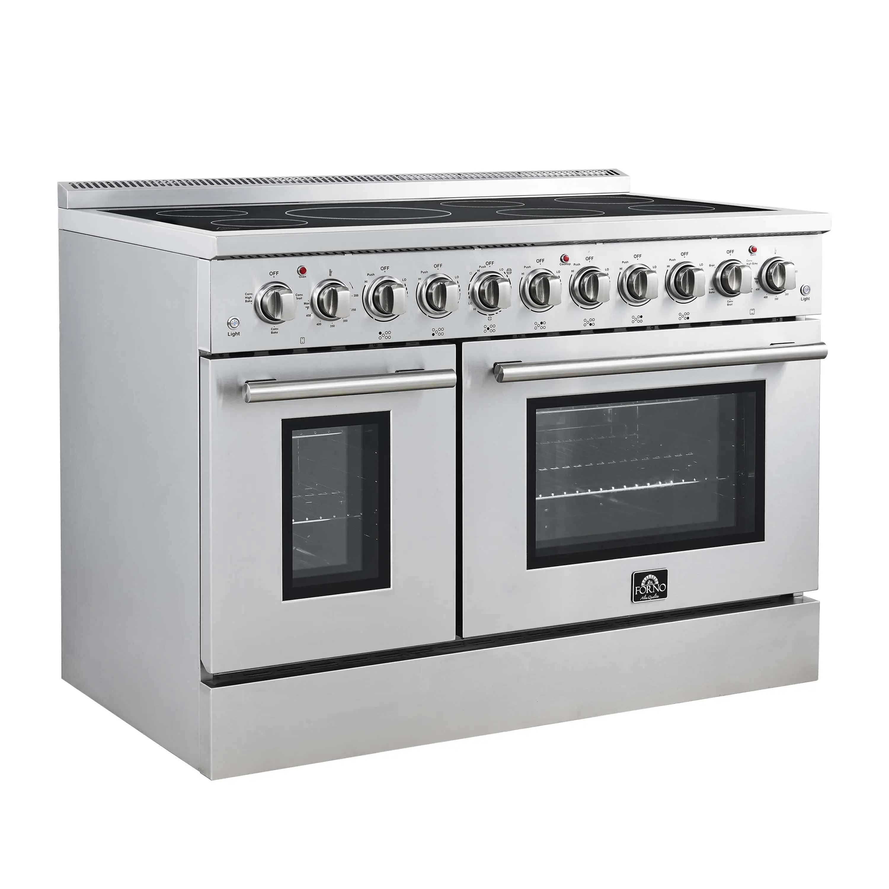 Forno 5-Piece Appliance Package - 48-Inch Electric Range, Wall Mount Range Hood, 60-Inch Refrigerator, Dishwasher, and 30-Inch Microwave Drawer in Stainless Steel - Image 3