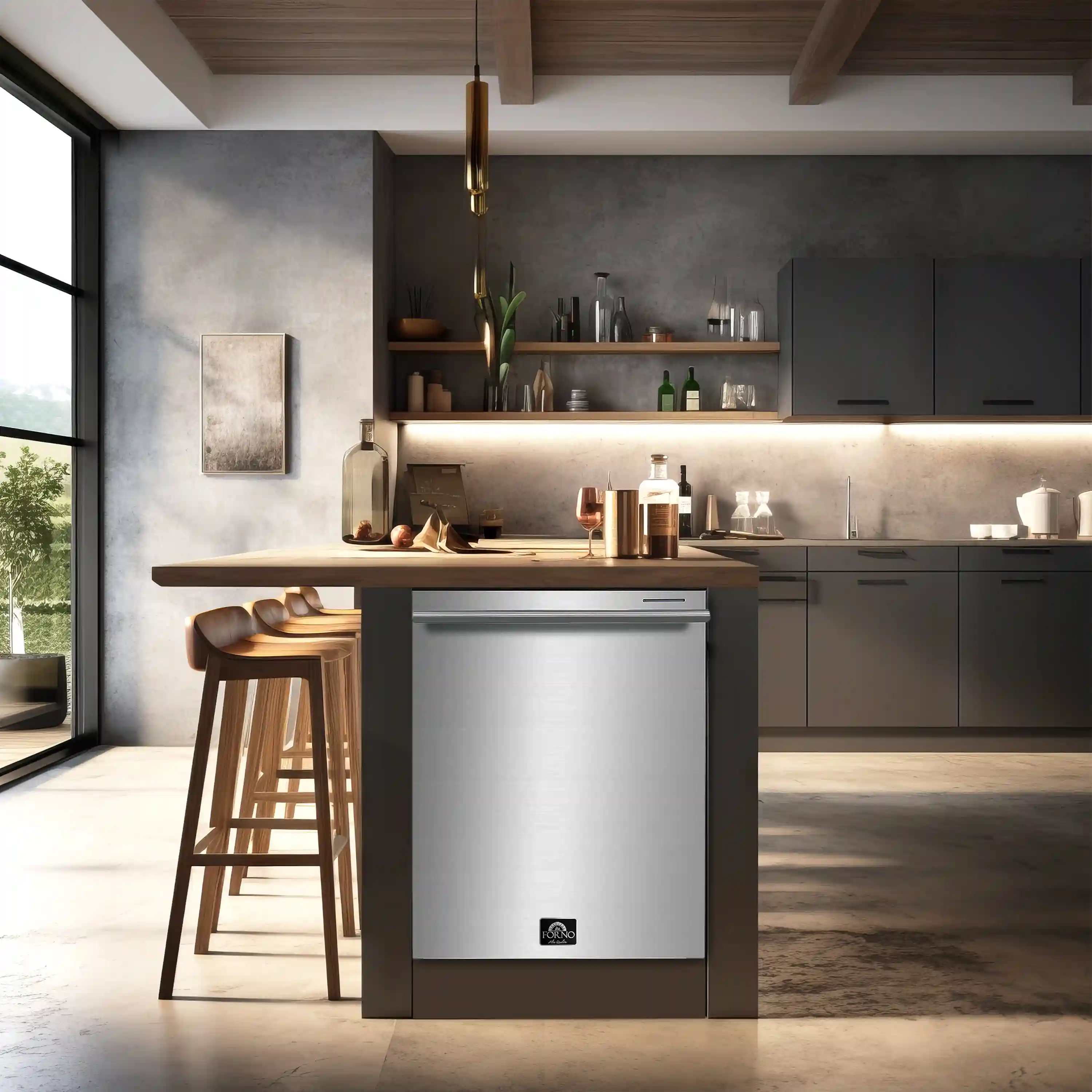 Forno 5-Piece Appliance Package - 48-Inch Electric Range, Wall Mount Range Hood, 36-Inch Refrigerator, Dishwasher, and 24-Inch Microwave Oven in Stainless Steel - Image 43