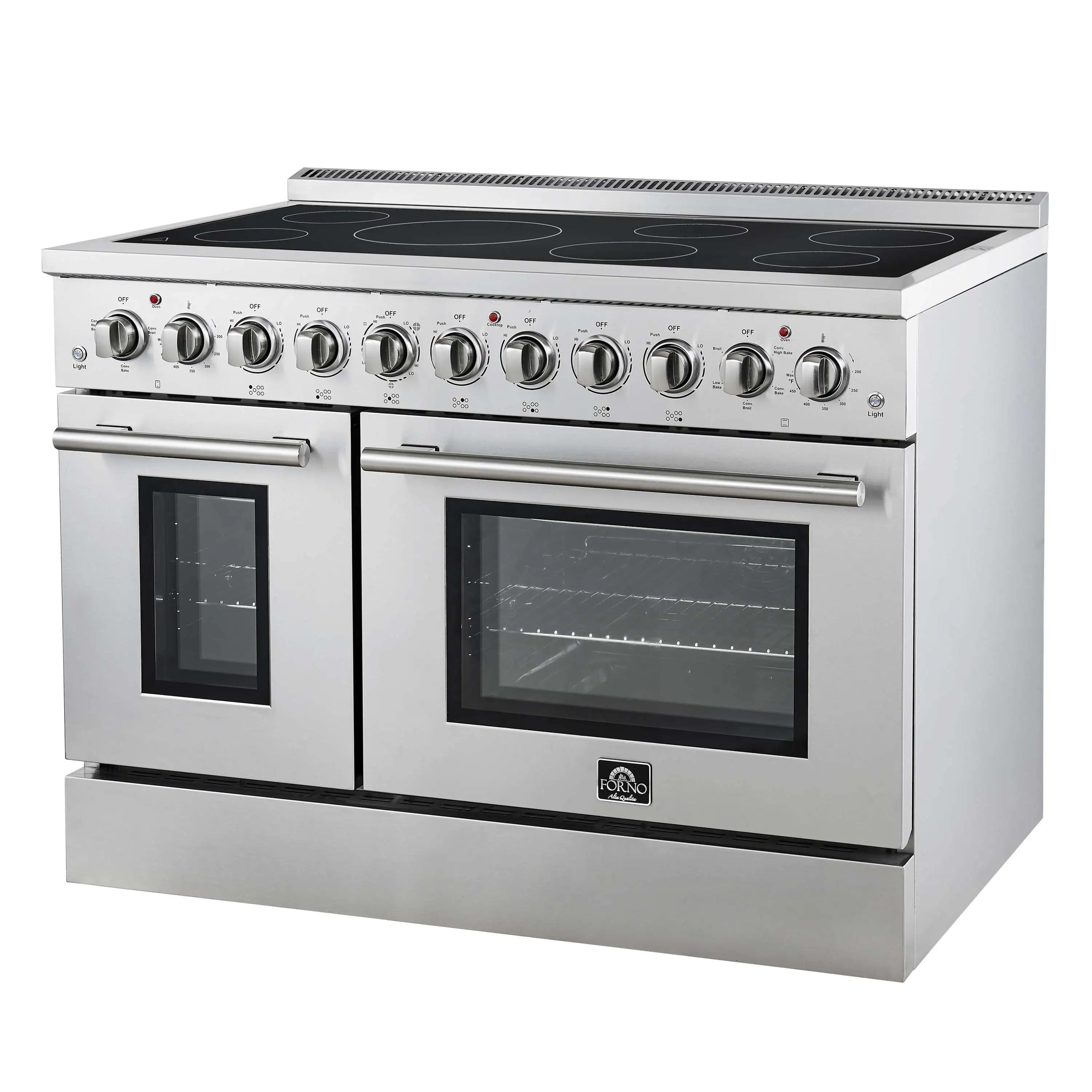 Forno 5-Piece Appliance Package - 48-Inch Electric Range, Wall Mount Range Hood, 36-Inch Refrigerator, Dishwasher, and 30-Inch Microwave Oven in Stainless Steel - Image 4