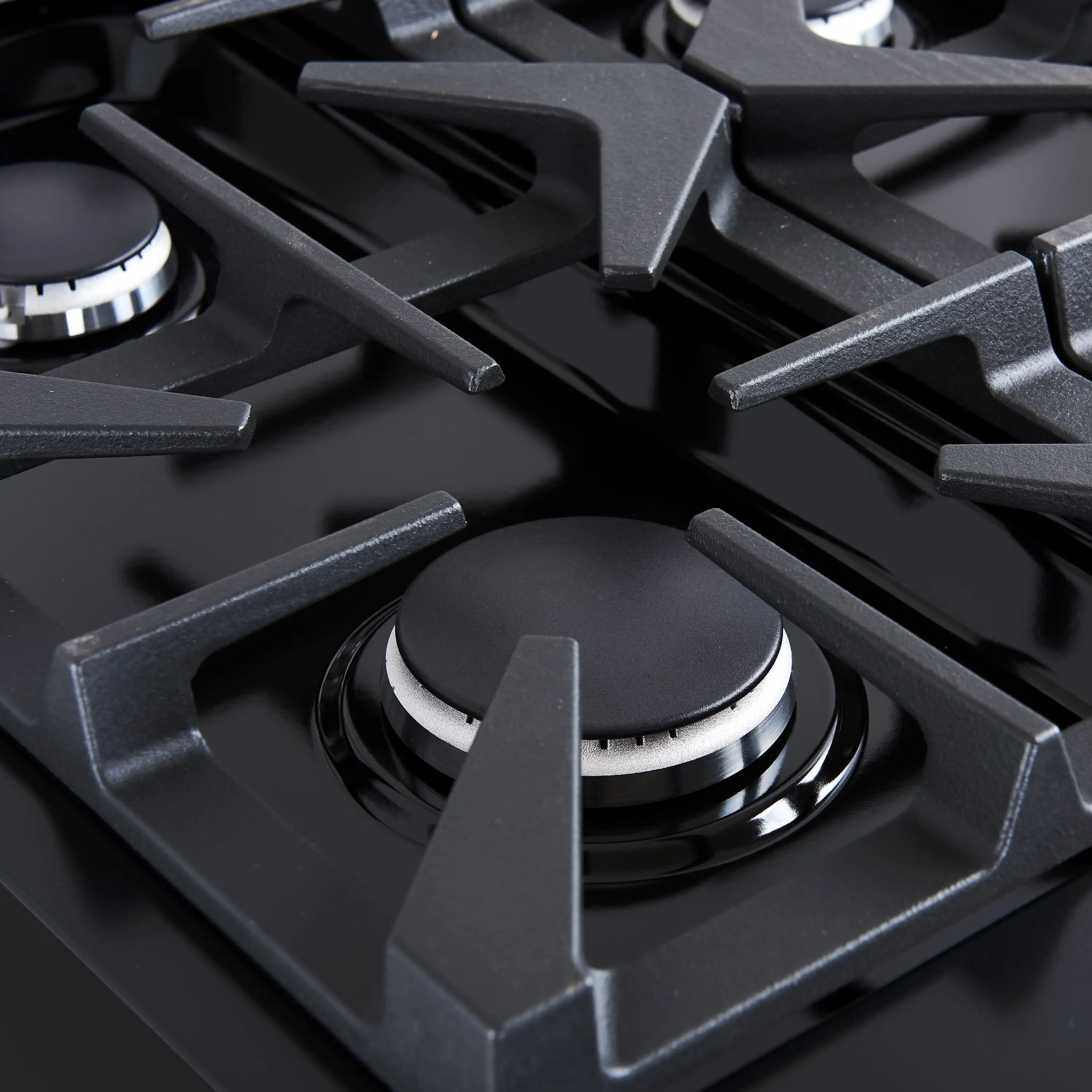 Forno 5-Piece Appliance Package - 36-Inch Gas Range, Wall Mount Range Hood, 60-Inch Convertible Refrigerator with Modern Trim, Dishwasher, and 30-Inch Microwave Drawer in Black with Antique Brass Handle - Image 6