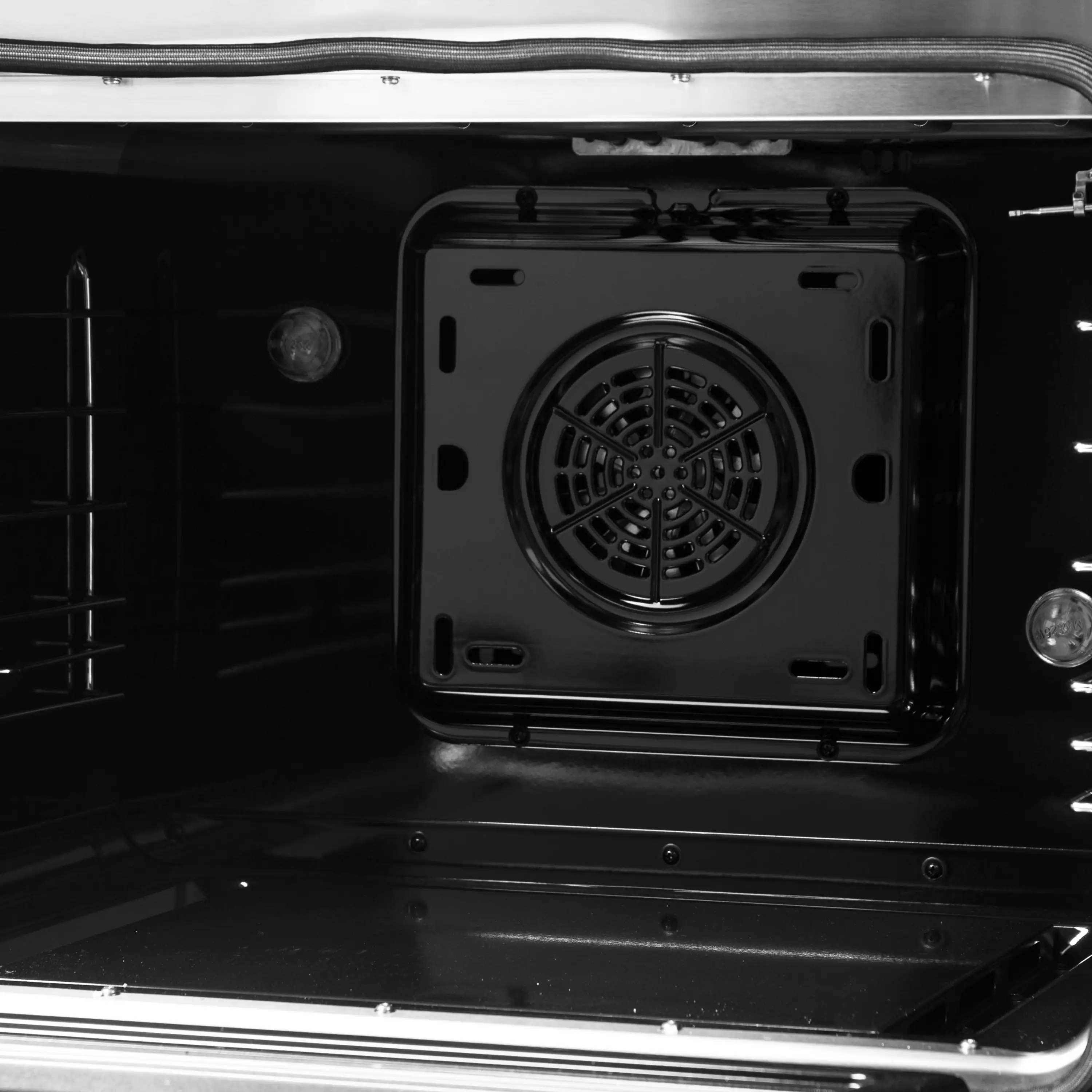 Forno 5-Piece Appliance Package - 48-Inch Dual Fuel Range, 60-Inch Convertible Refrigerator with Modern Trim, Dishwasher, and 24-Inch Microwave Drawer in Black with Antique Brass Handle - Image 15