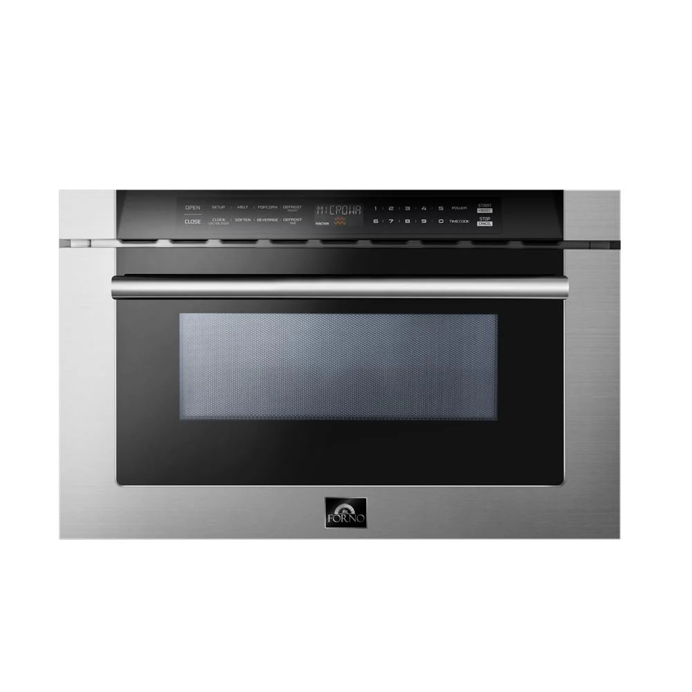 Forno 5-Piece Appliance Package - 48-Inch Gas Range, Refrigerator with Water Dispenser, Wall Mount Hood, 24-Inch Microwave Drawer, & 3-Rack Dishwasher in Stainless Steel - Image 13
