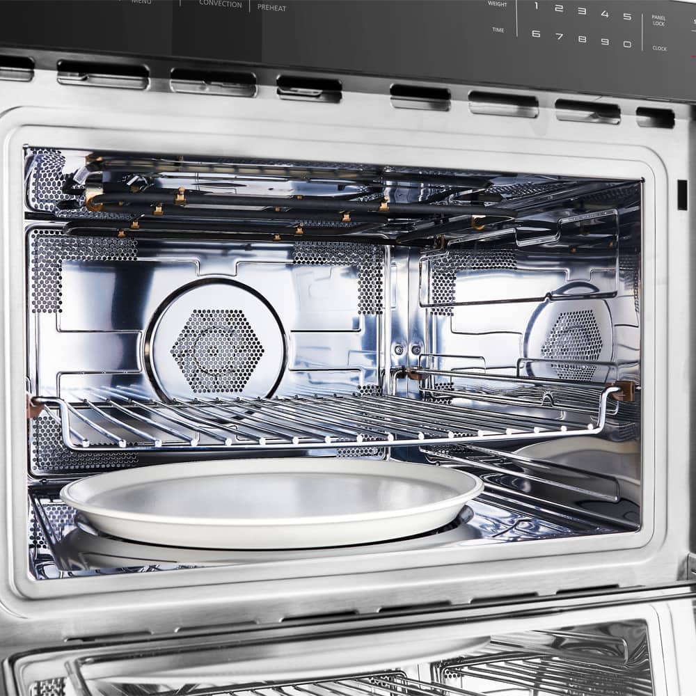 Forno 5-Piece Pro Appliance Package - 48-Inch Dual Fuel Range, 60-Inch Pro-Style Refrigerator, Wall Mount Hood, 24-Inch Microwave Oven, & 3-Rack Dishwasher in Stainless Steel - Image 16