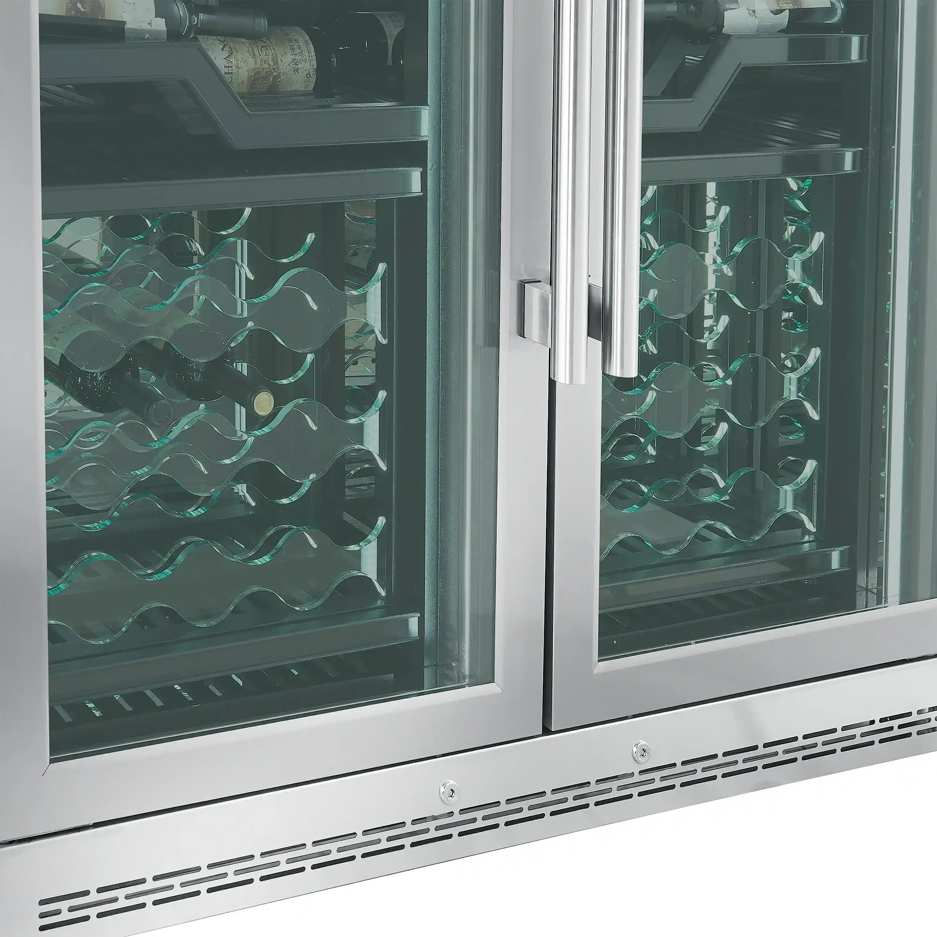 FORNO Abruzzo 48-Inch Dual Zone Wine Cooler with 102 Bottles, 24 Cu. Ft., Green Acrylic Holders & Black Shelves (FWCDR6610-48S) - Image 10