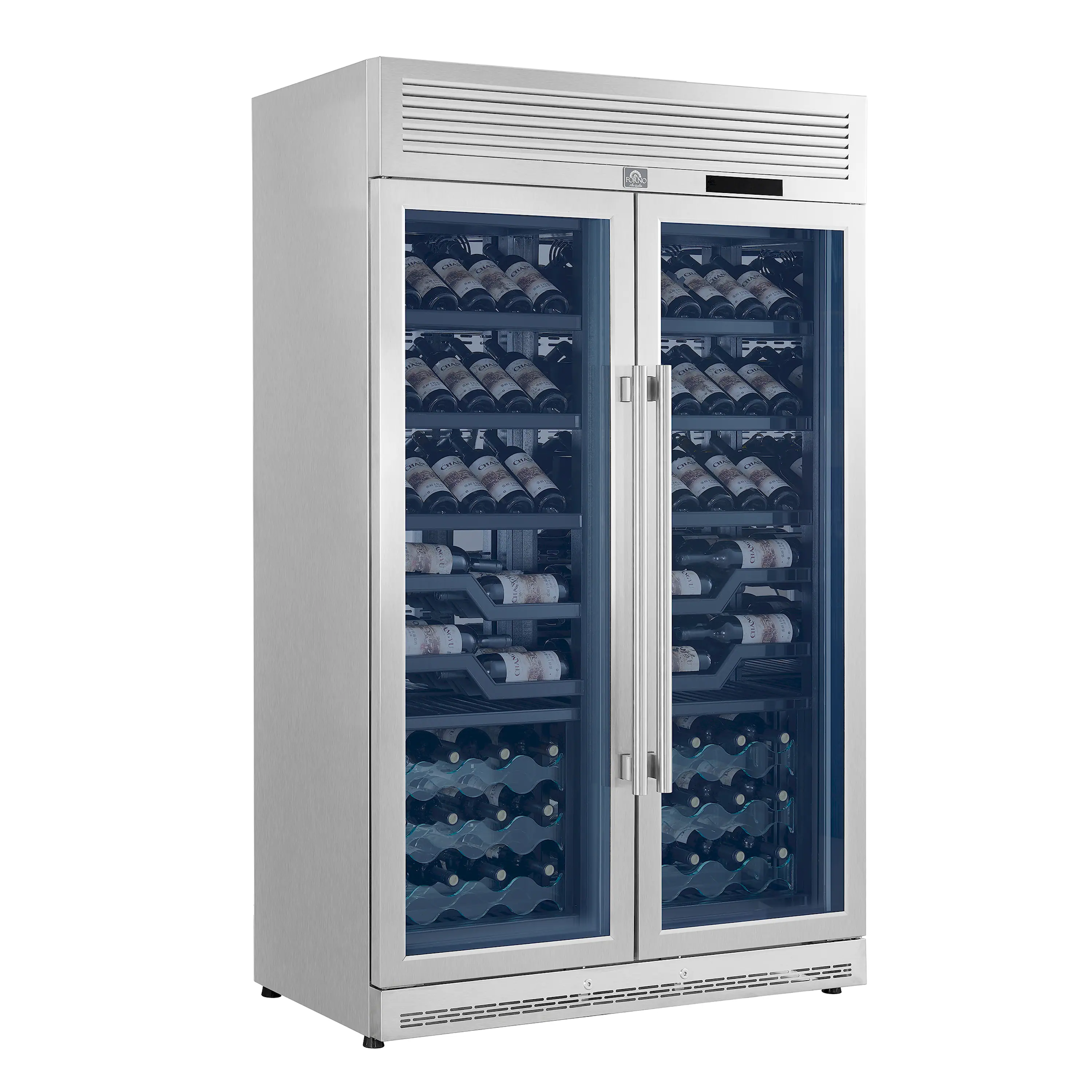 FORNO Abruzzo 48-Inch Dual Zone Wine Cooler with 102 Bottles, 24 Cu. Ft., Green Acrylic Holders & Black Shelves (FWCDR6610-48S) - Image 13