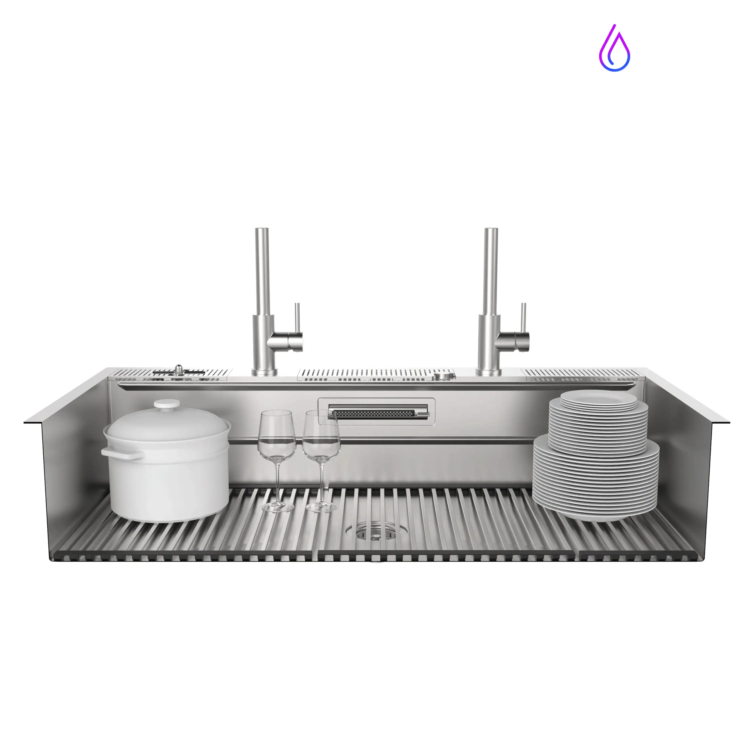 Forno Acqua 45-Inch Undermount 3-Level Workstation MultiSINK with Custom-Fit Accessories (JUXN70) - Image 10
