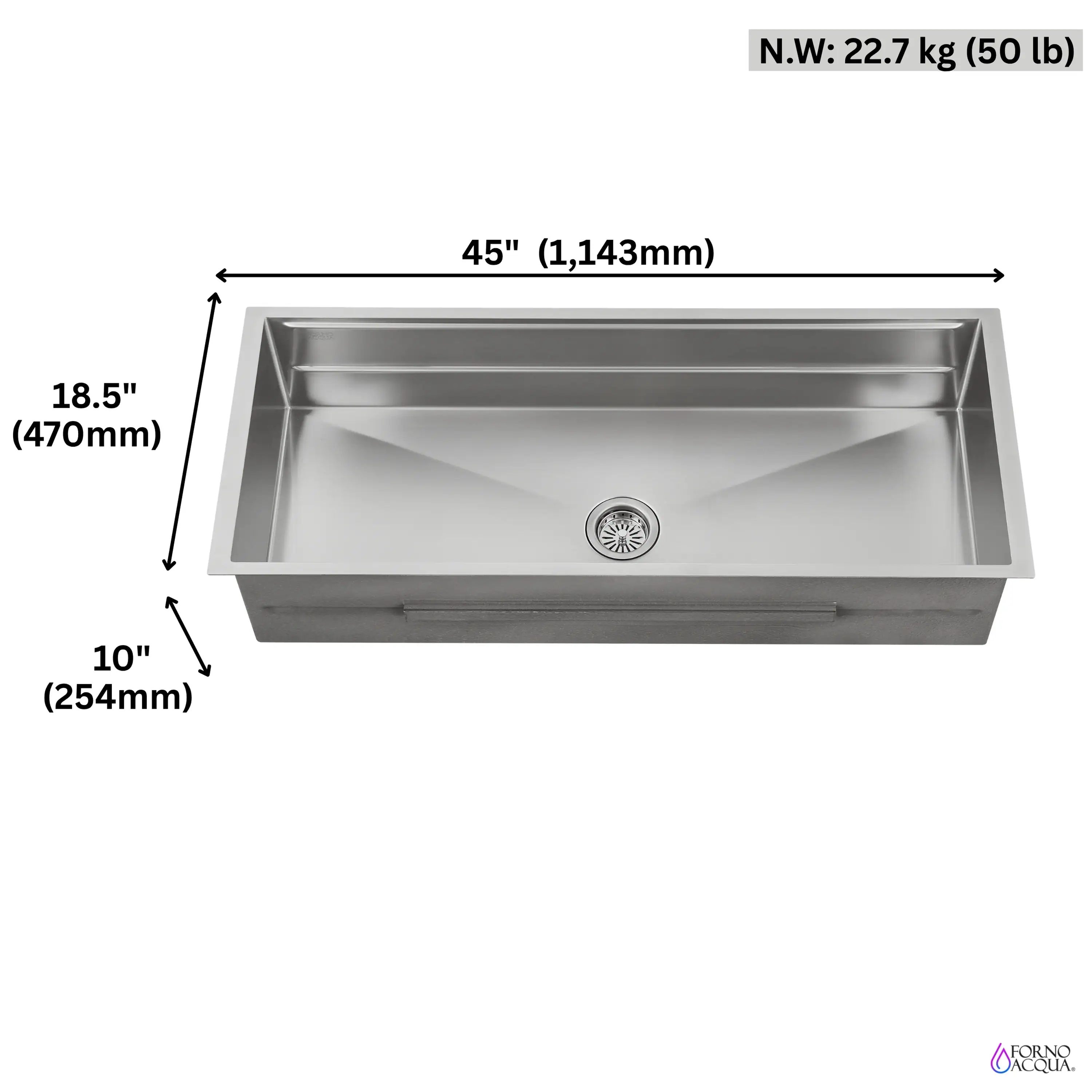 Forno Acqua 45-Inch Undermount 3-Level Workstation MultiSINK with Custom-Fit Accessories (JUXN70) - Image 11