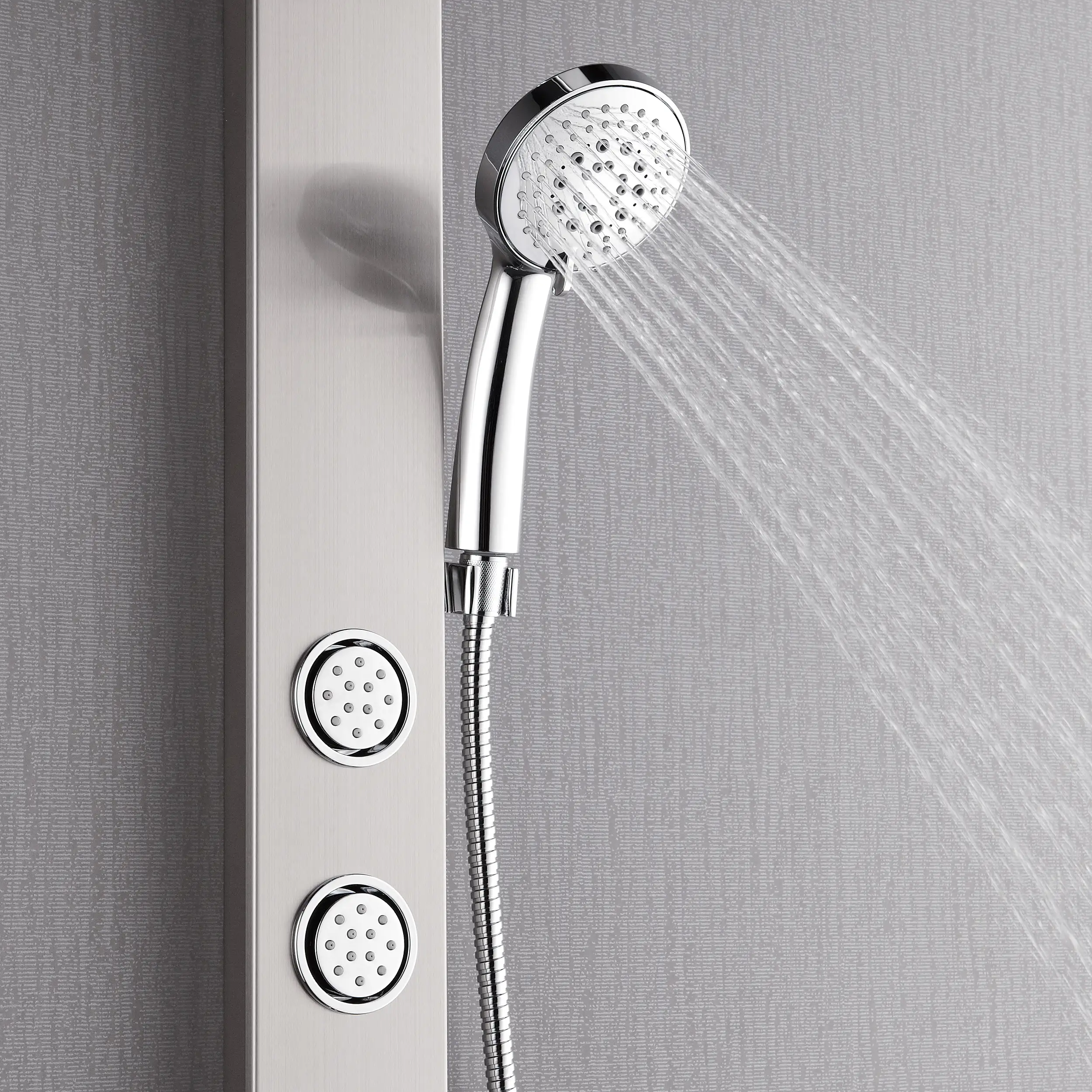 Forno Acqua Spa 9-Inch Overhead Rainfall Shower Panel with 2.5 GPM Flow Rate, Handheld, 6 Way Diverter, Body Jets in Stainless Steel (SL31BC-2) - Image 7