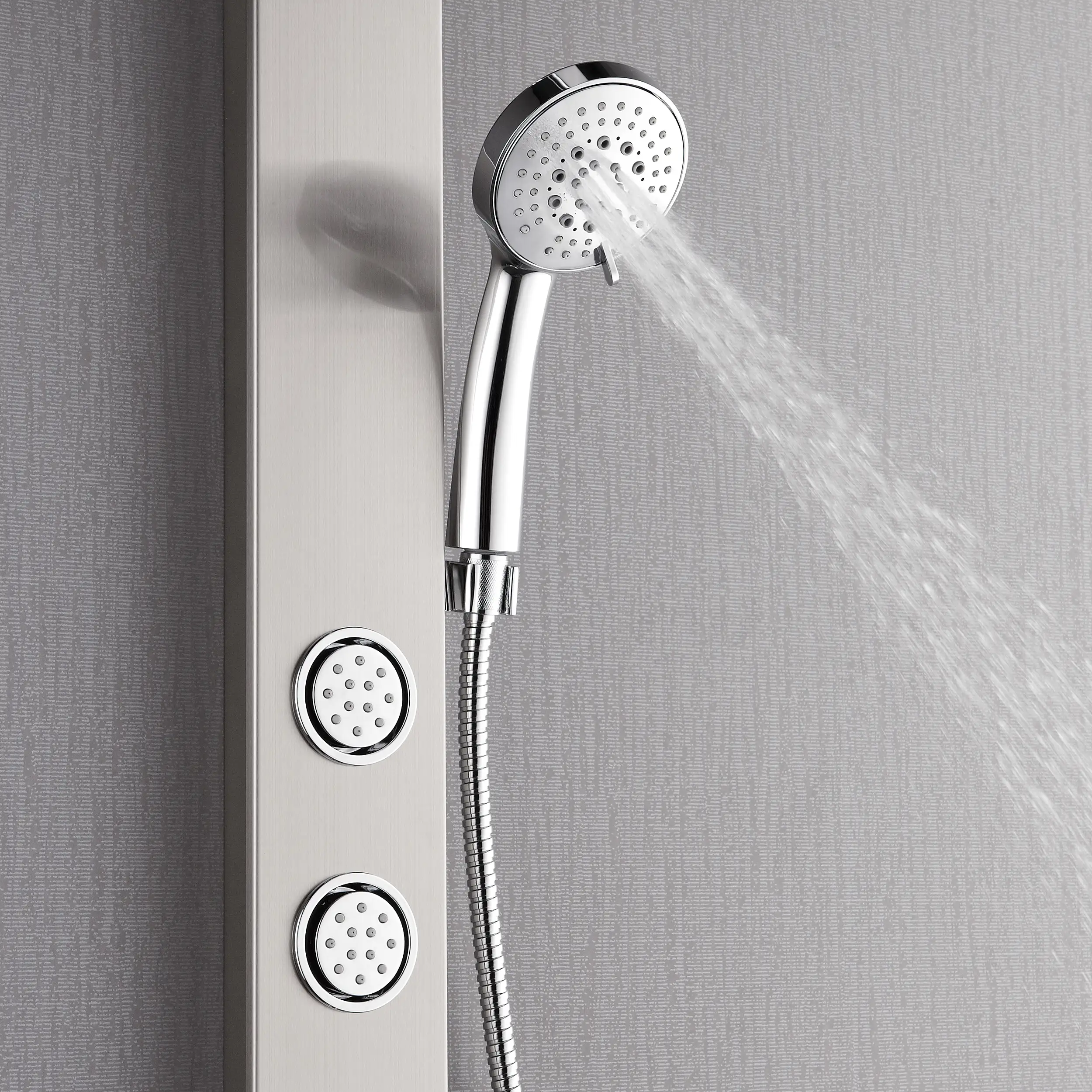 Forno Acqua Spa 9-Inch Overhead Rainfall Shower Panel with 2.5 GPM Flow Rate, Handheld, 6 Way Diverter, Body Jets in Stainless Steel (SL31BC-2) - Image 6