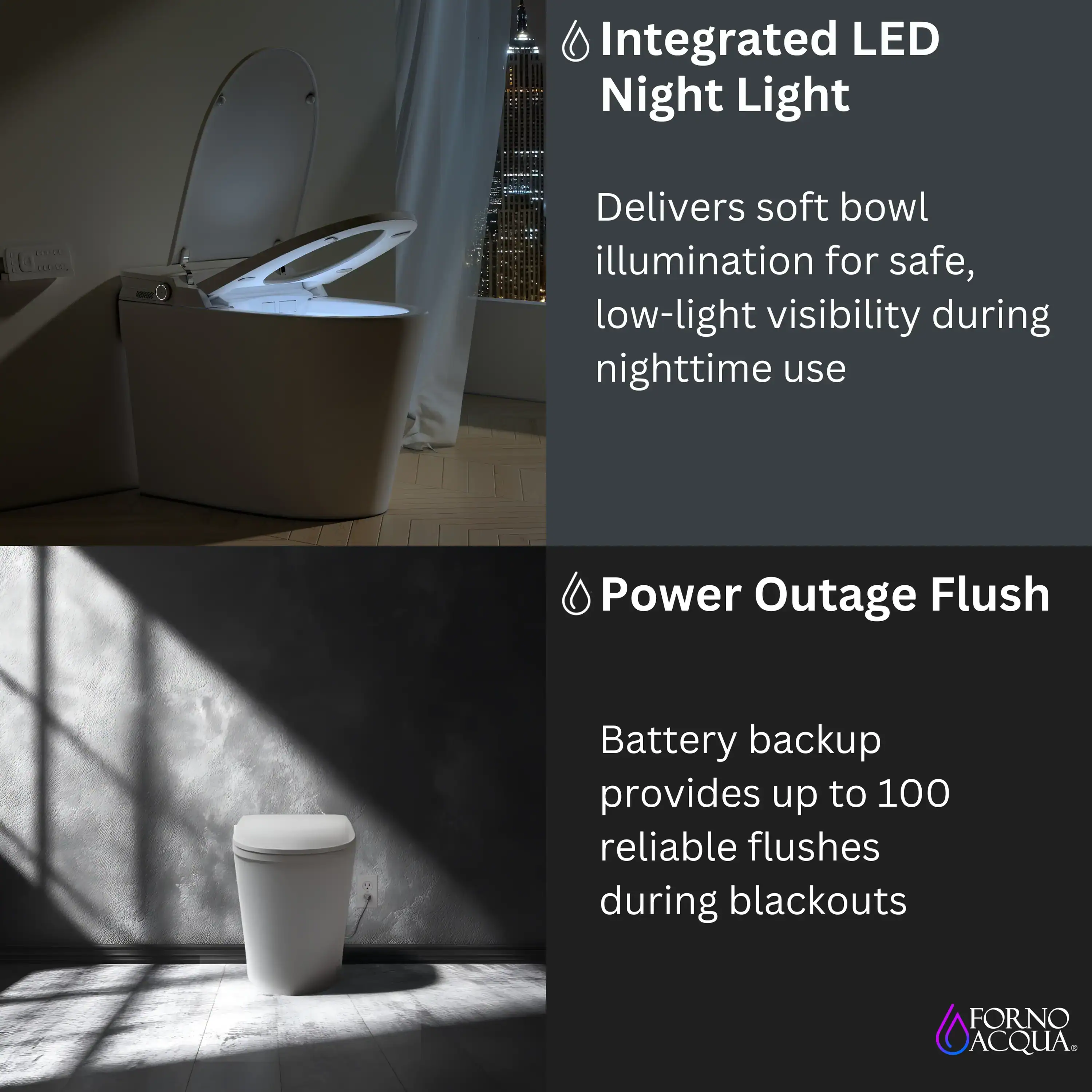 Forno Acqua Luxurious Smart Toilet, Includes Auto Flush, Powerful Flush, Sleek Tankless design Ideal for Powder Rooms (CSTS00) - Image 11