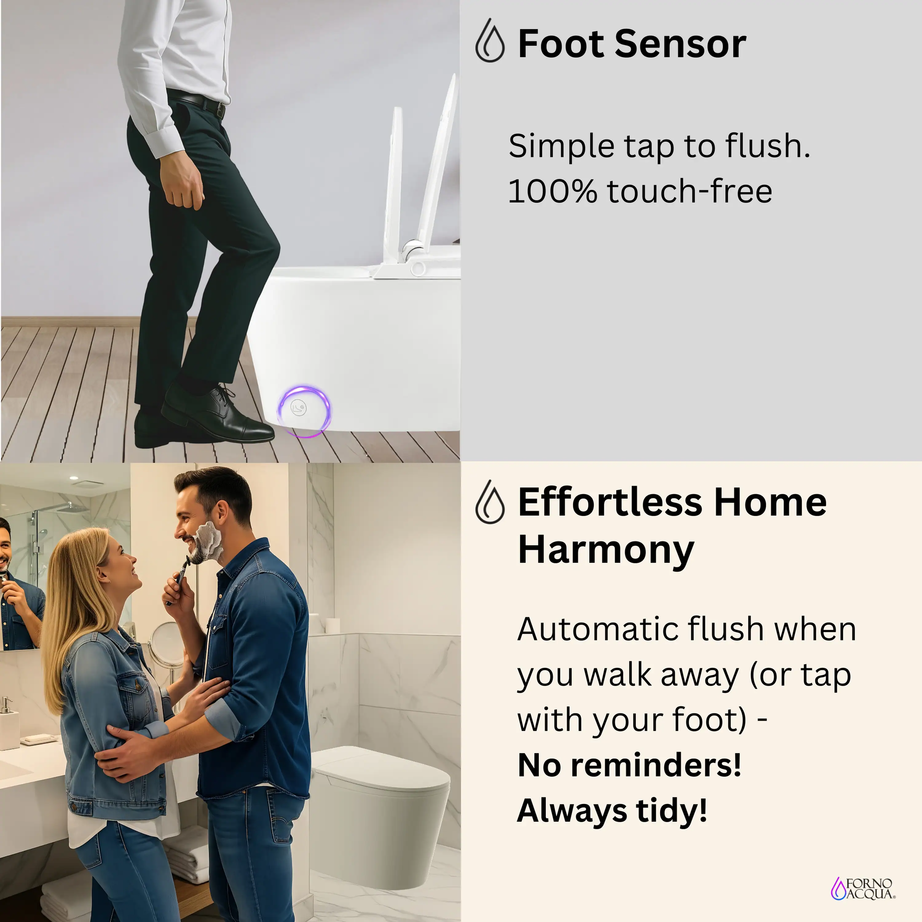 Forno Acqua Luxurious Smart Toilet, Includes Auto Flush, Powerful Flush, Sleek Tankless design Ideal for Powder Rooms (CSTS00) - Image 8