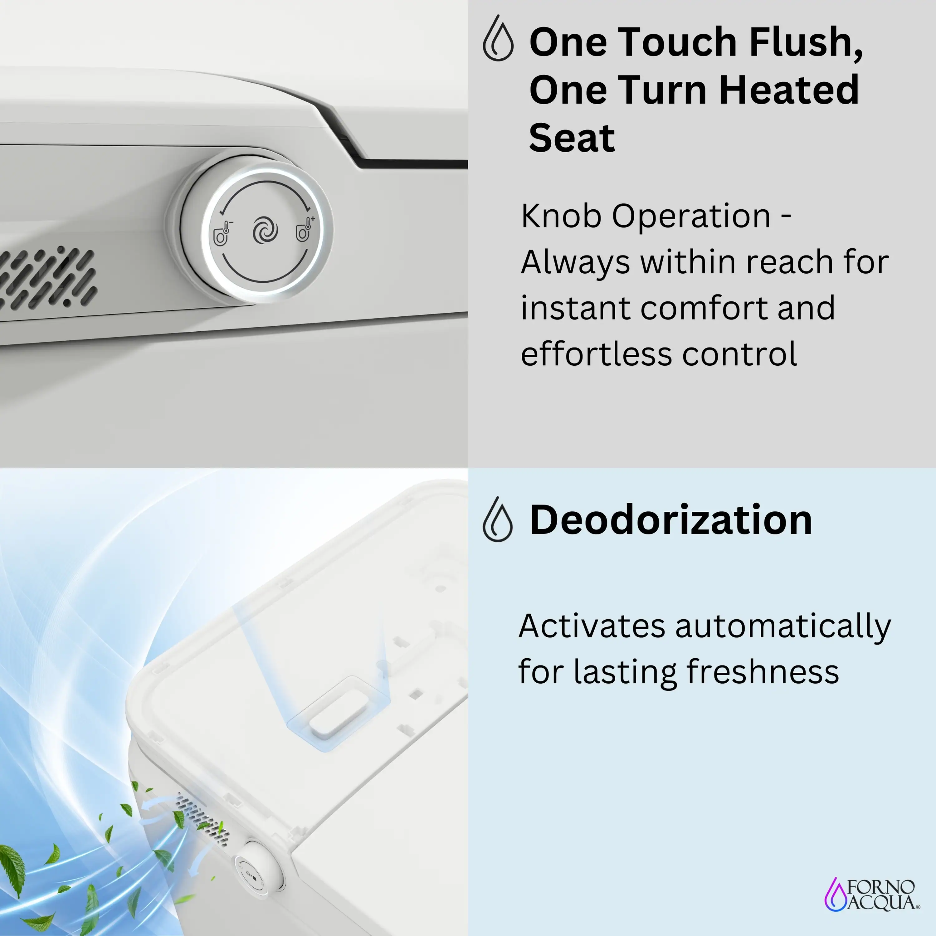 Forno Acqua Luxurious Smart Toilet, Includes Heated Seat, Auto Flush, Auto Lid, Powerful Flush, Ideal for Powder Rooms (CSTPB0) - Image 10