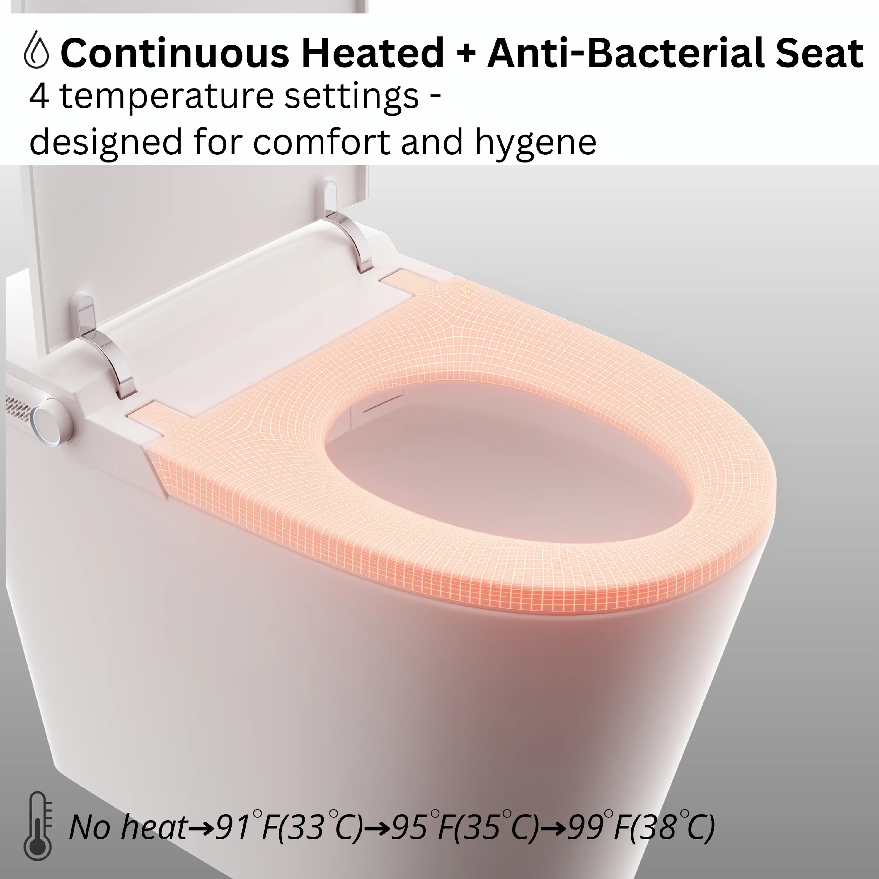 Forno Acqua Luxurious Smart Toilet, Includes Heated Seat, Auto Flush, Auto Lid, Powerful Flush, Ideal for Powder Rooms (CSTPB0) - Image 5