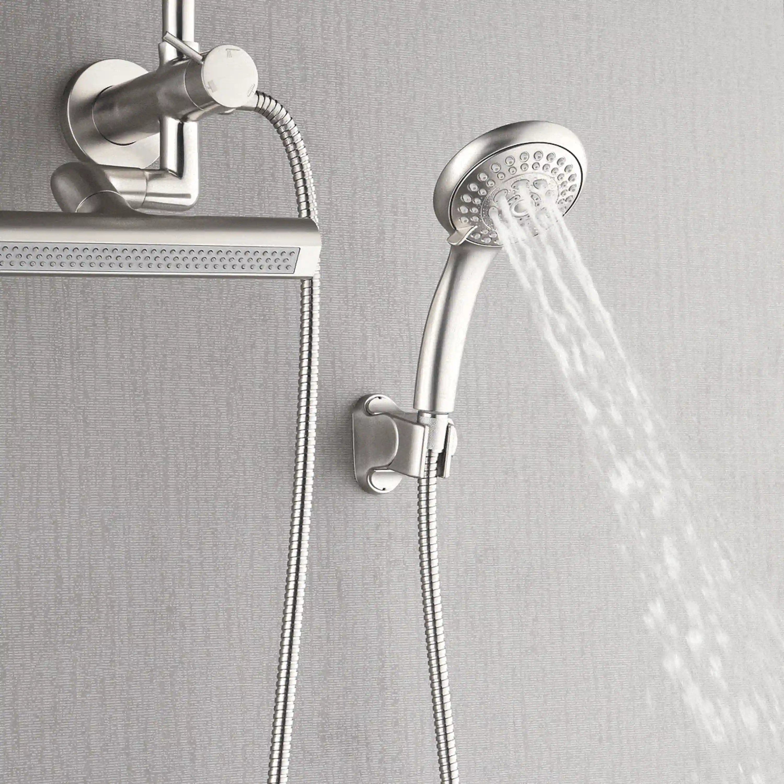 Forno Acqua Fall Mini 8-Inch Overhead Rainfall Shower with 1.8 GPM Flow Rate, Handheld, Body Jets in Brushed Nickel (SMW2BN-C8) - Image 3