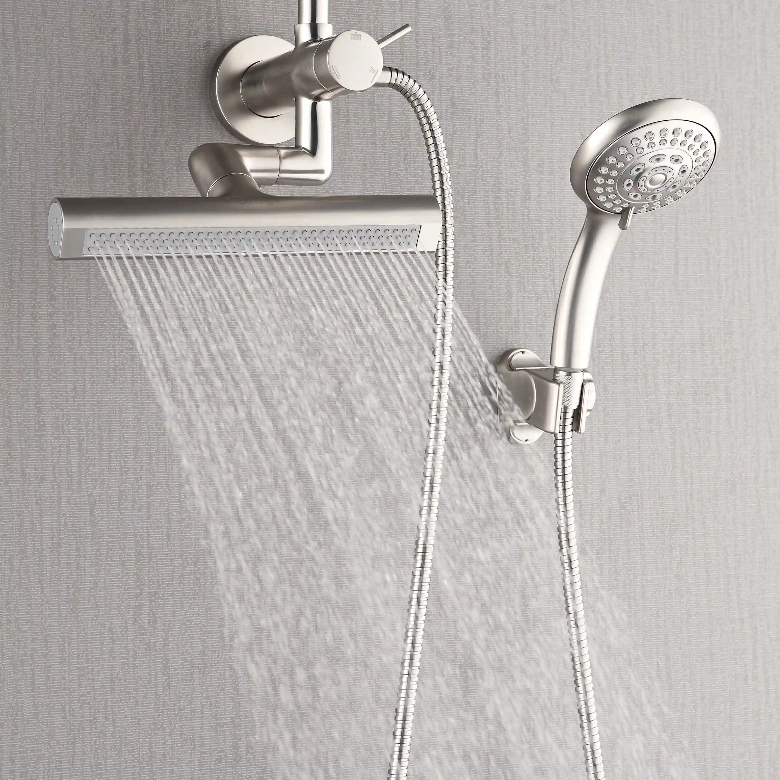 Forno Acqua Fall Mini 8-Inch Overhead Rainfall Shower with 2.5 GPM Flow Rate, Handheld, Body Jets in Brushed Nickel (SMW2BN-C2) - Image 3