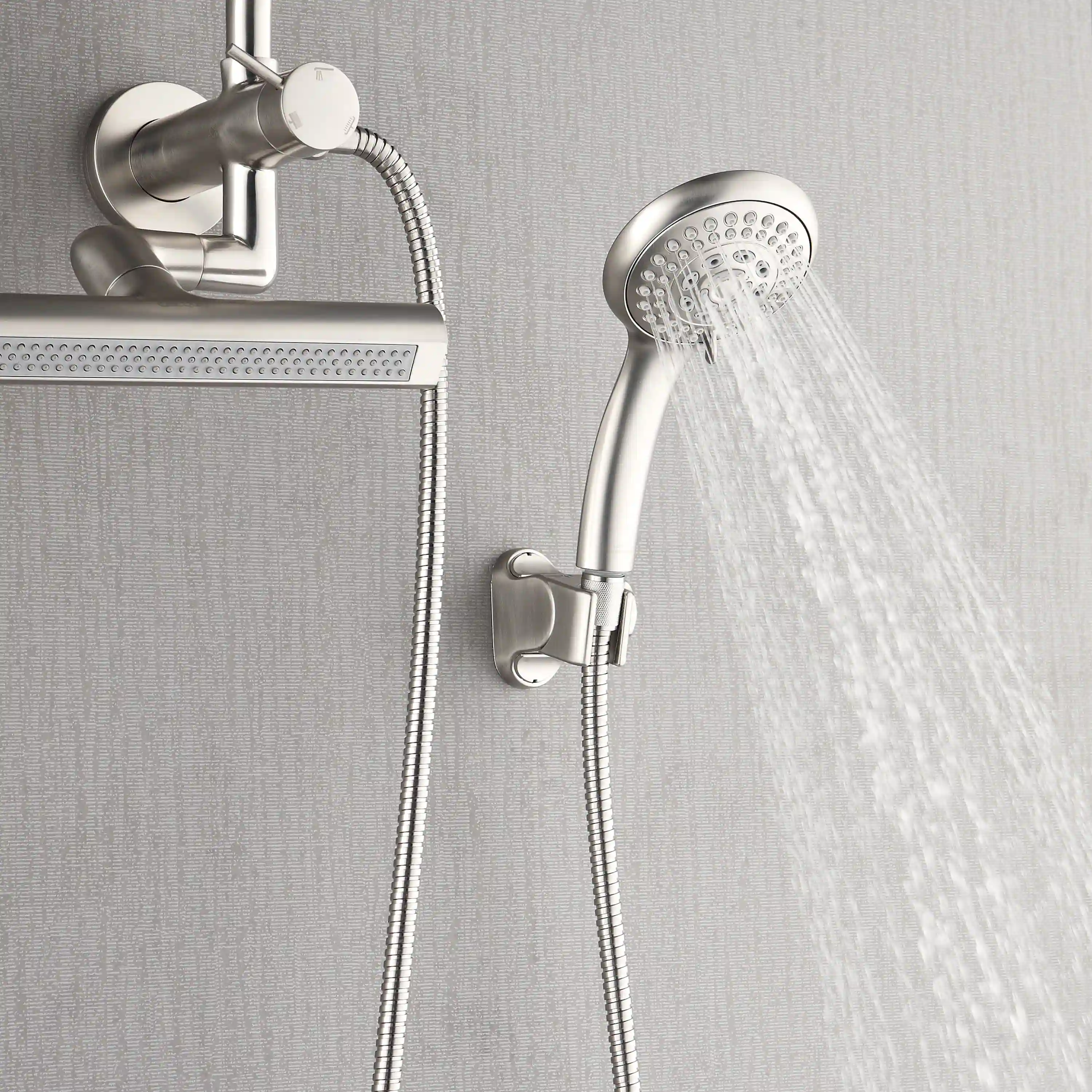 Forno Acqua Fall Mini 8-Inch Overhead Rainfall Shower with 2.5 GPM Flow Rate, Handheld, Body Jets in Brushed Nickel (SMW2BN-C2) - Image 5