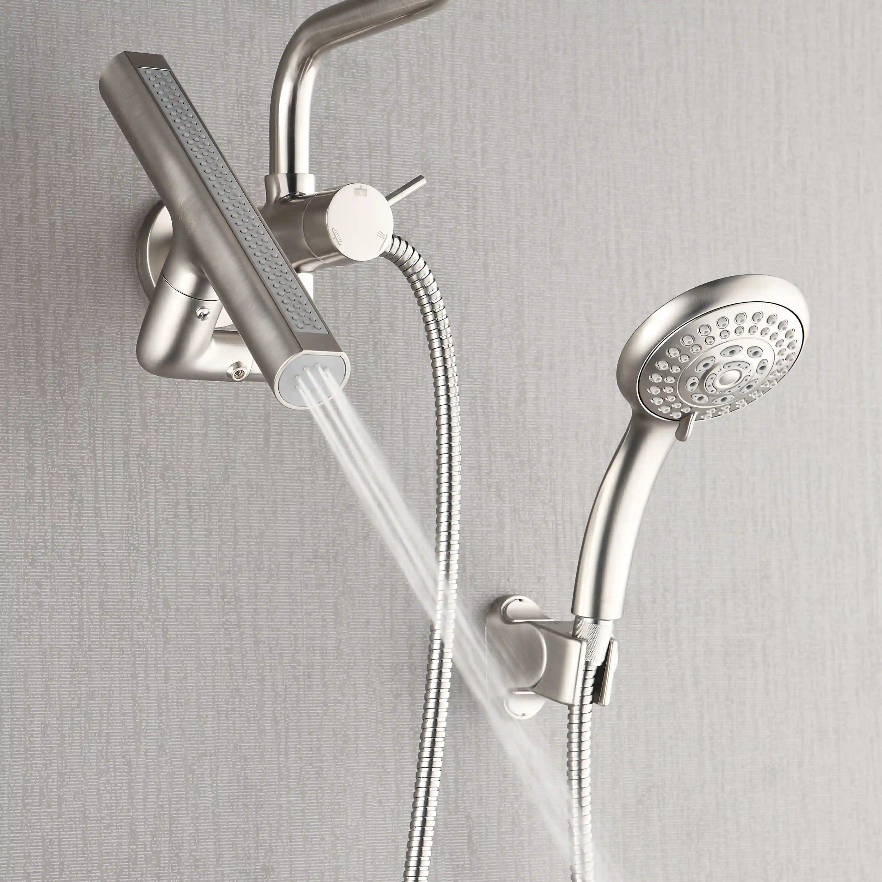 Forno Acqua Fall Mini 8-Inch Overhead Rainfall Shower with 2.5 GPM Flow Rate, Handheld, Body Jets in Brushed Nickel (SMW2BN-C2) - Image 6