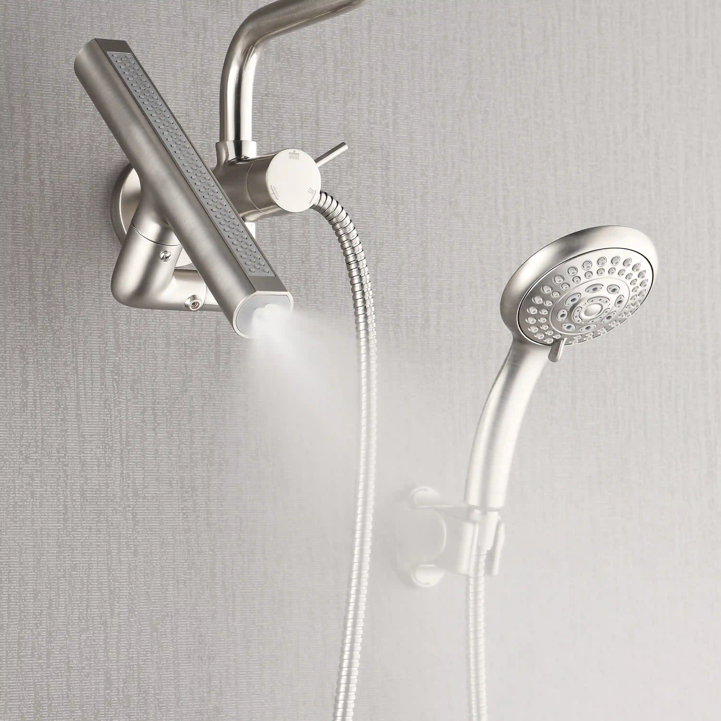 Forno Acqua Fall Mini 8-Inch Overhead Rainfall Shower with 2.5 GPM Flow Rate, Handheld, Body Jets in Brushed Nickel (SMW2BN-C2) - Image 8