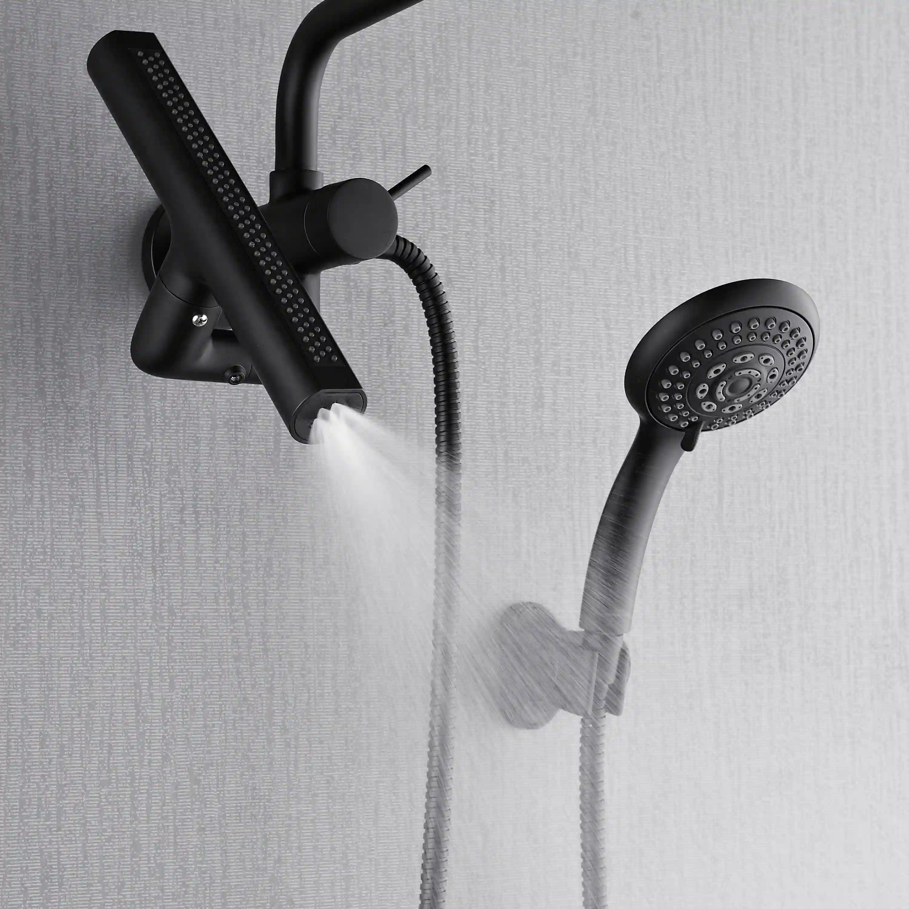 Forno Acqua Fall Mini 8-Inch Overhead Rainfall Shower with 1.8 GPM Flow Rate, Handheld, Body Jets in Matte Black Finish (SMW2BK-C8) - Image 3