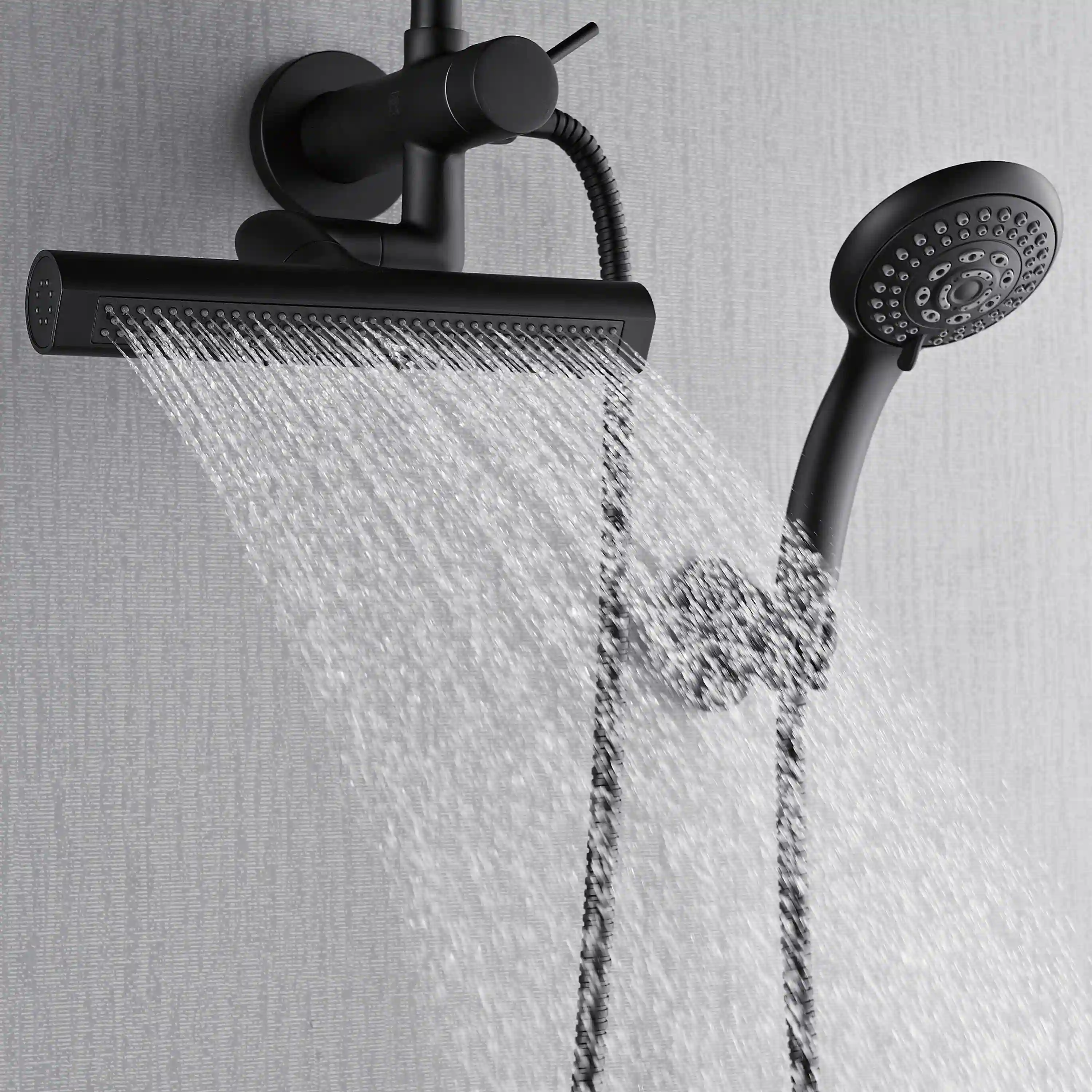 Forno Acqua Fall Mini 8-Inch Overhead Rainfall Shower with 1.8 GPM Flow Rate, Handheld, Body Jets in Matte Black Finish (SMW2BK-C8) - Image 4