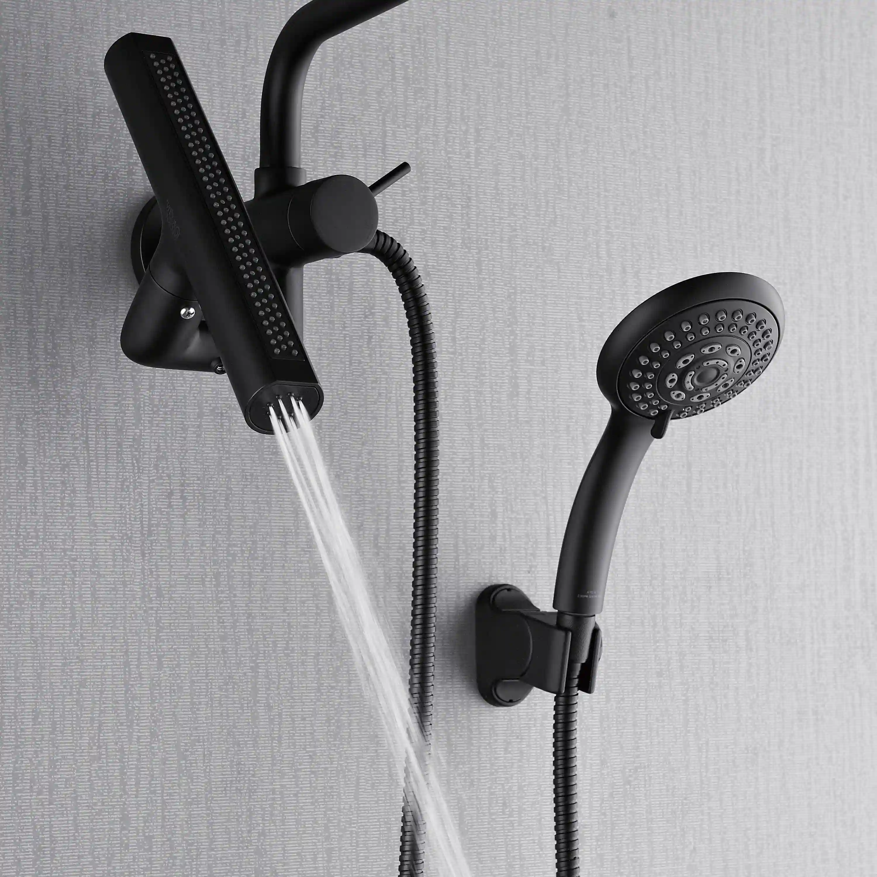 Forno Acqua Fall Mini 8-Inch Overhead Rainfall Shower with 1.8 GPM Flow Rate, Handheld, Body Jets in Matte Black Finish (SMW2BK-C8) - Image 7