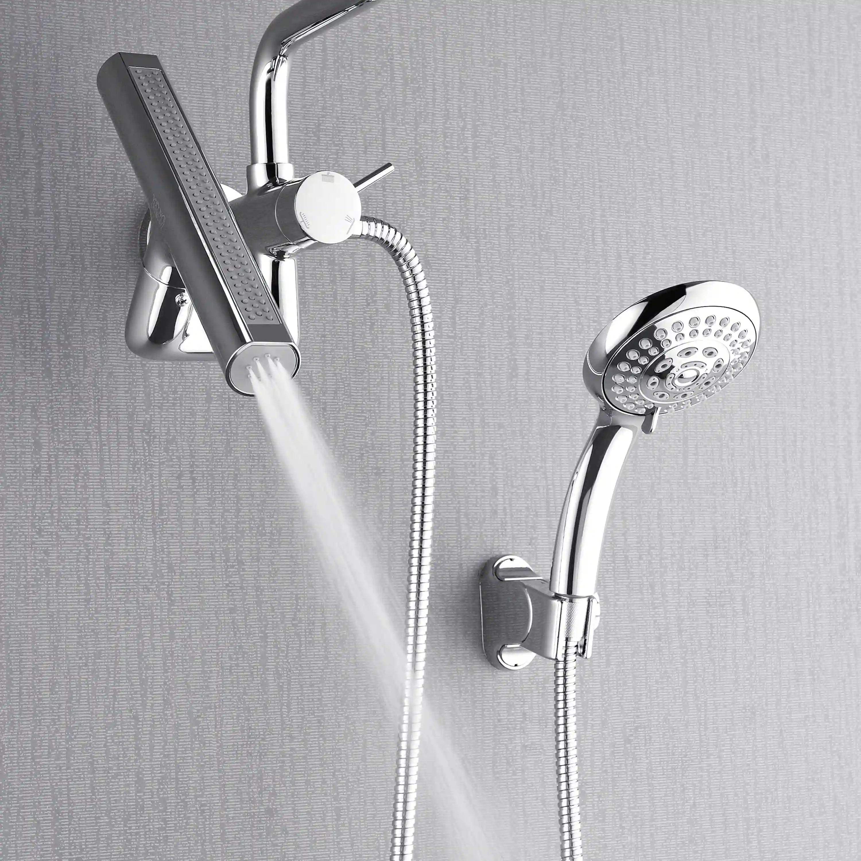 Forno Acqua Fall Mini 8-Inch Overhead Rainfall Shower with 1.8 GPM Flow Rate, Handheld, Body Jets in Polished Stainless Steel (SMW2CP-C8) - Image 7