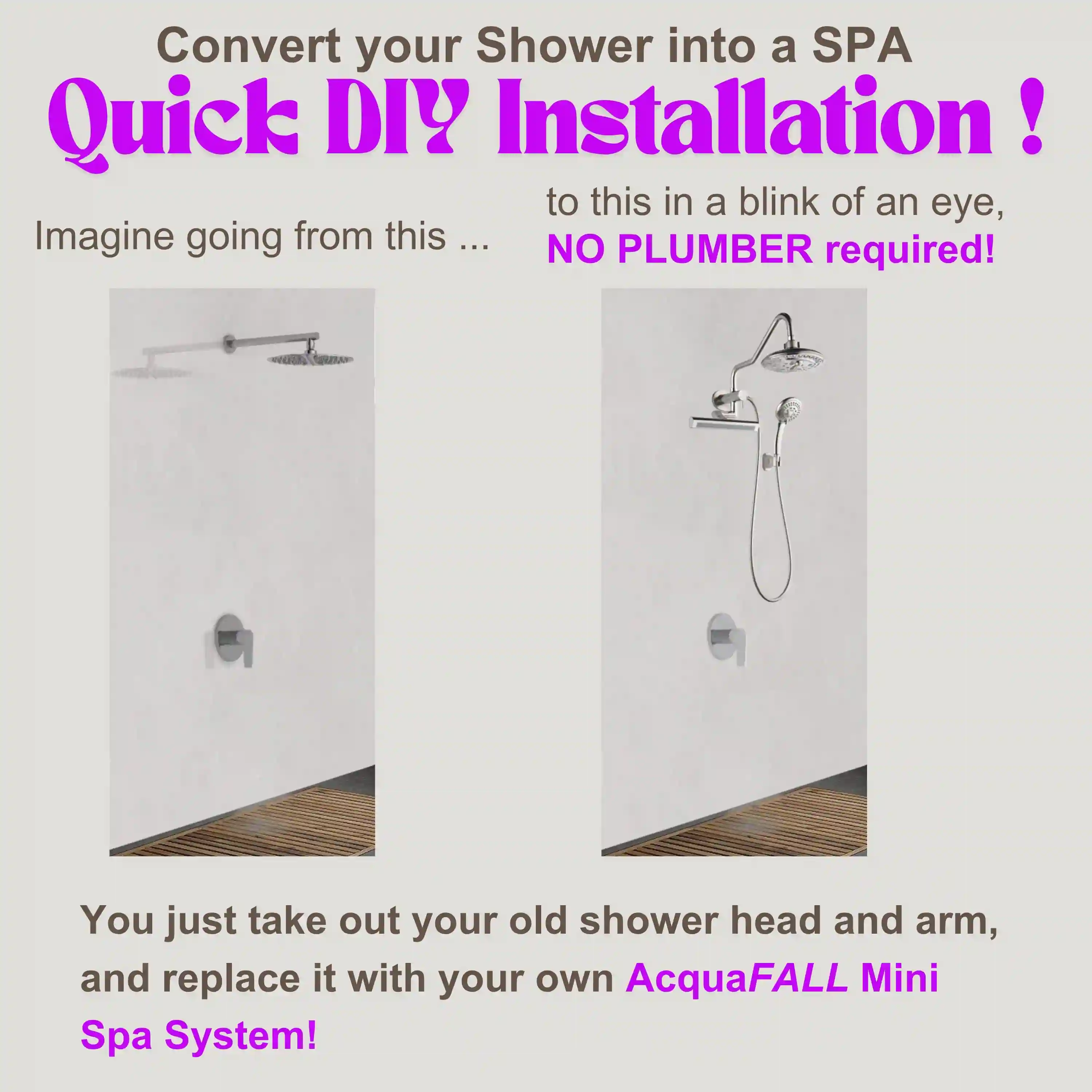 Forno Acqua Fall Mini 8-Inch Overhead Rainfall Shower with 2.5 GPM Flow Rate, Handheld, Body Jets in Polished Stainless Steel (SMW2CP-C2) - Image 11