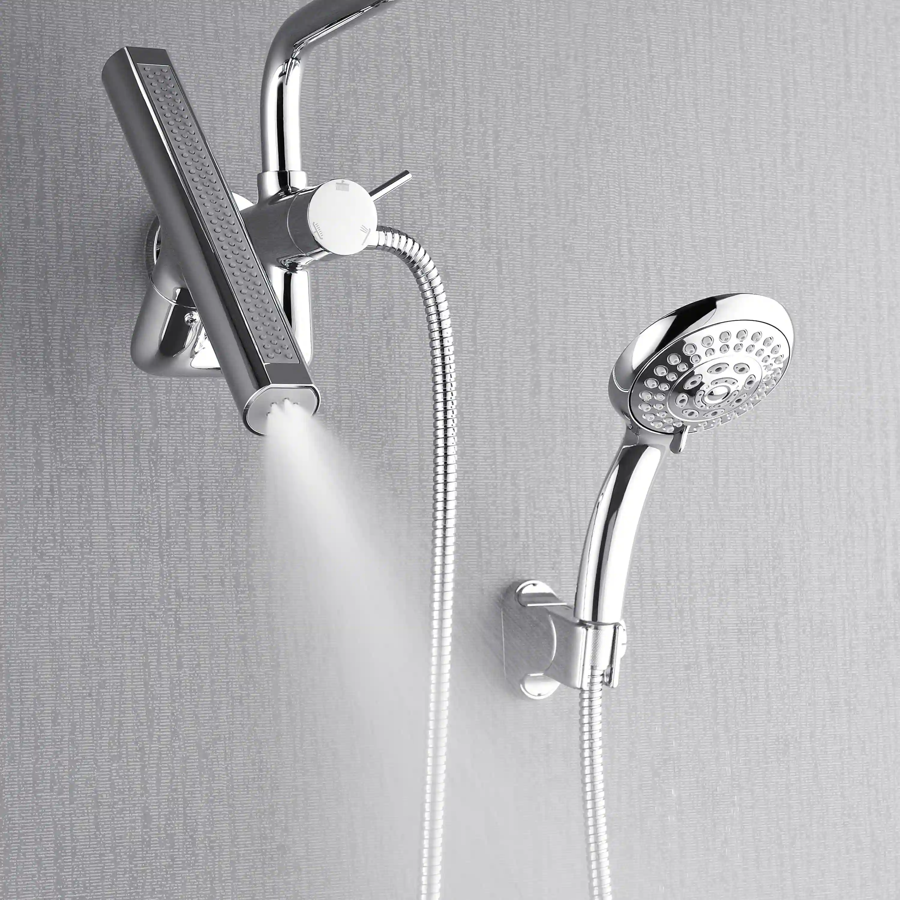 Forno Acqua Fall Mini 8-Inch Overhead Rainfall Shower with 2.5 GPM Flow Rate, Handheld, Body Jets in Polished Stainless Steel (SMW2CP-C2) - Image 6
