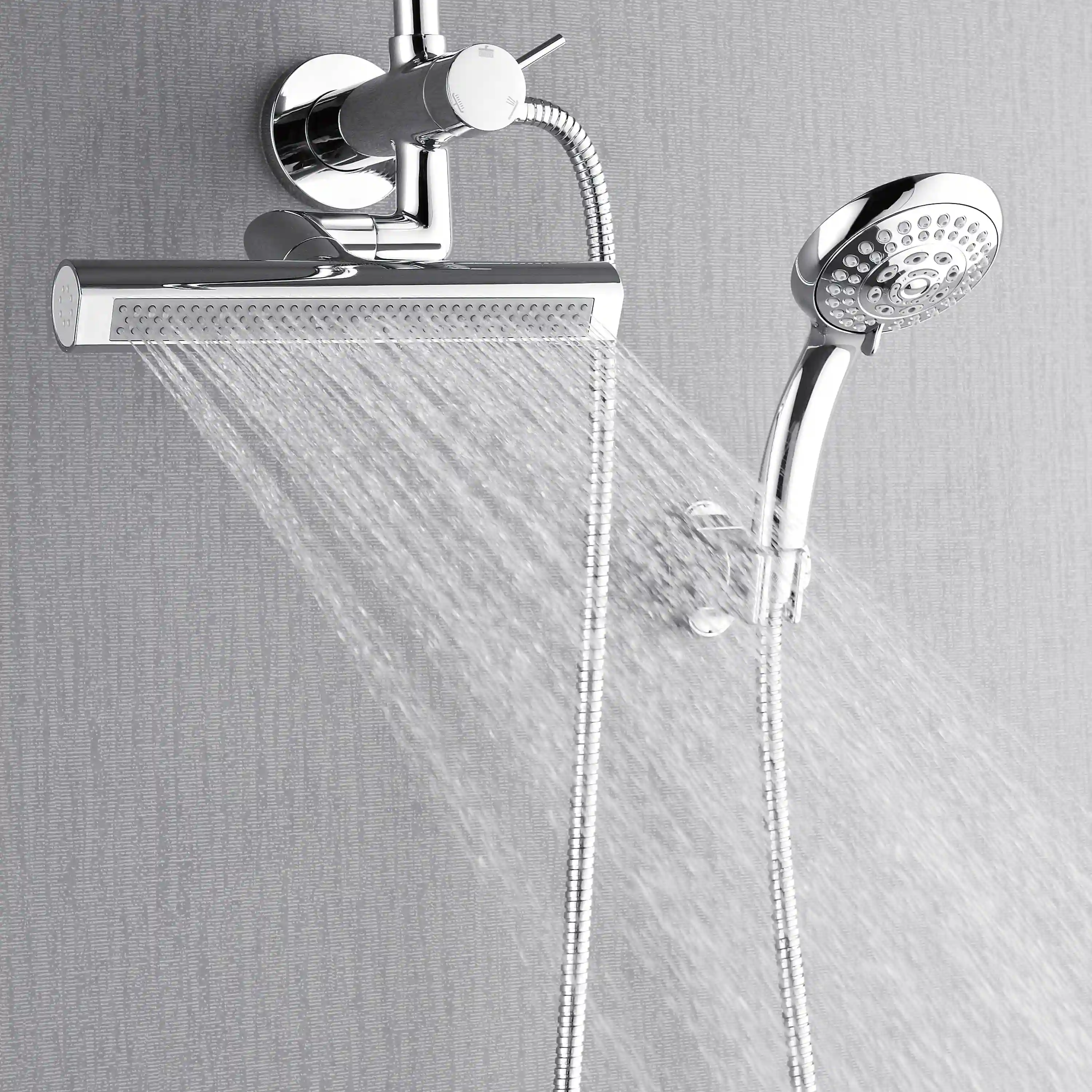 Forno Acqua Fall Mini 8-Inch Overhead Rainfall Shower with 2.5 GPM Flow Rate, Handheld, Body Jets in Polished Stainless Steel (SMW2CP-C2) - Image 7