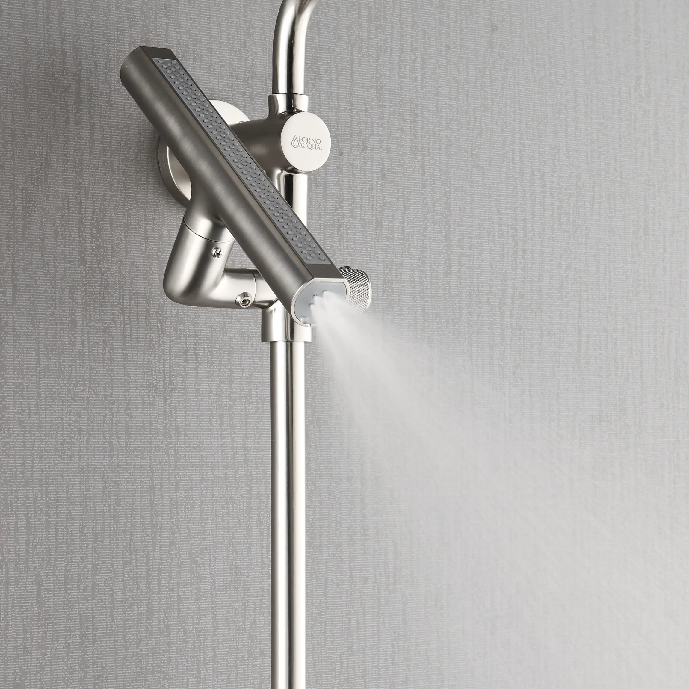 Forno Acqua Fall 8-Inch Overhead Rainfall Shower with 1.8 GPM Flow Rate, Handheld, 7 Way Diverter, Body Jets in Brushed Nickel (SCW2BN-C8) - Image 6