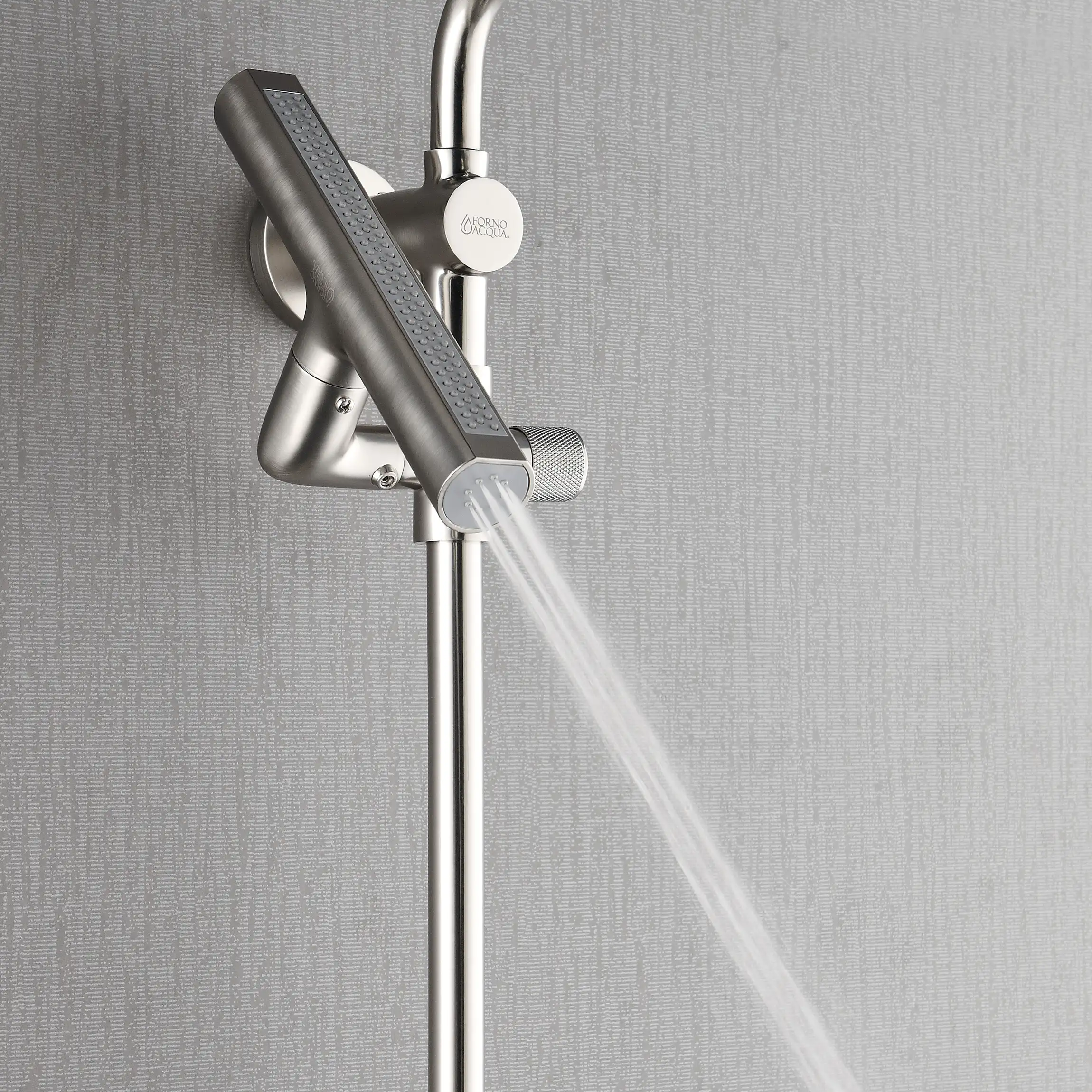 Forno Acqua Fall 8-Inch Overhead Rainfall Shower with 1.8 GPM Flow Rate, Handheld, 7 Way Diverter, Body Jets in Brushed Nickel (SCW2BN-C8) - Image 7