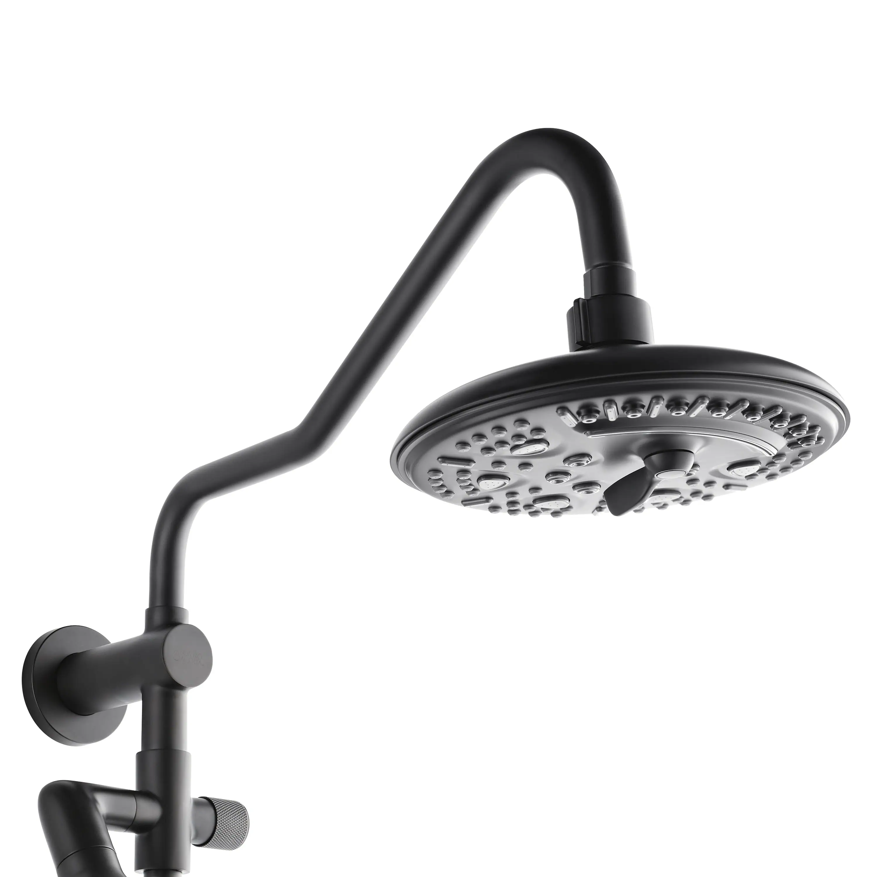 Forno Acqua Fall 8-Inch Overhead Rainfall Shower with 2.5 GPM Flow Rate, Handheld, 7 Way Diverter, Body Jets in Matte Black (SCW2BK-C2) - Image 5