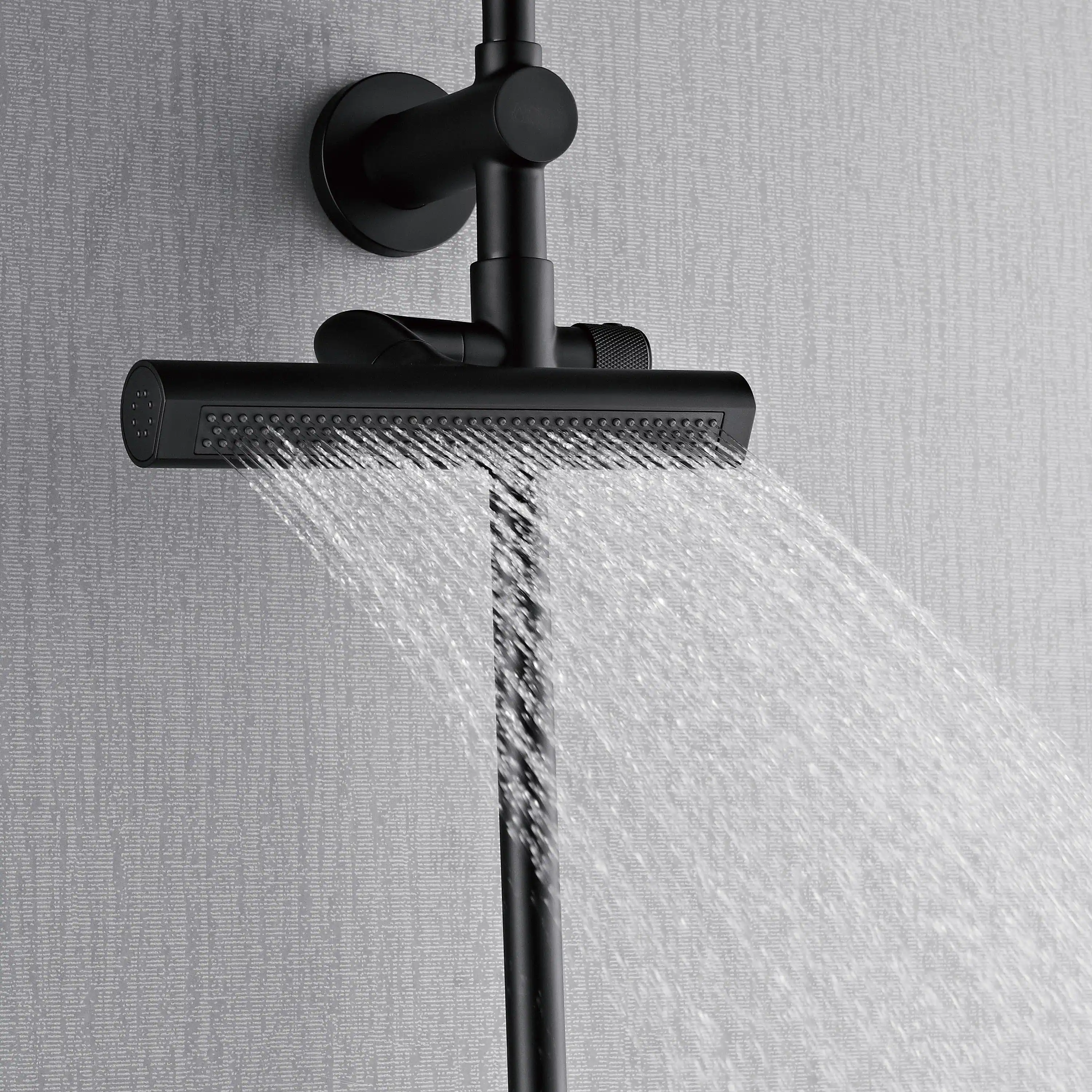 Forno Acqua Fall 8-Inch Overhead Rainfall Shower with 2.5 GPM Flow Rate, Handheld, 7 Way Diverter, Body Jets in Matte Black (SCW2BK-C2) - Image 9
